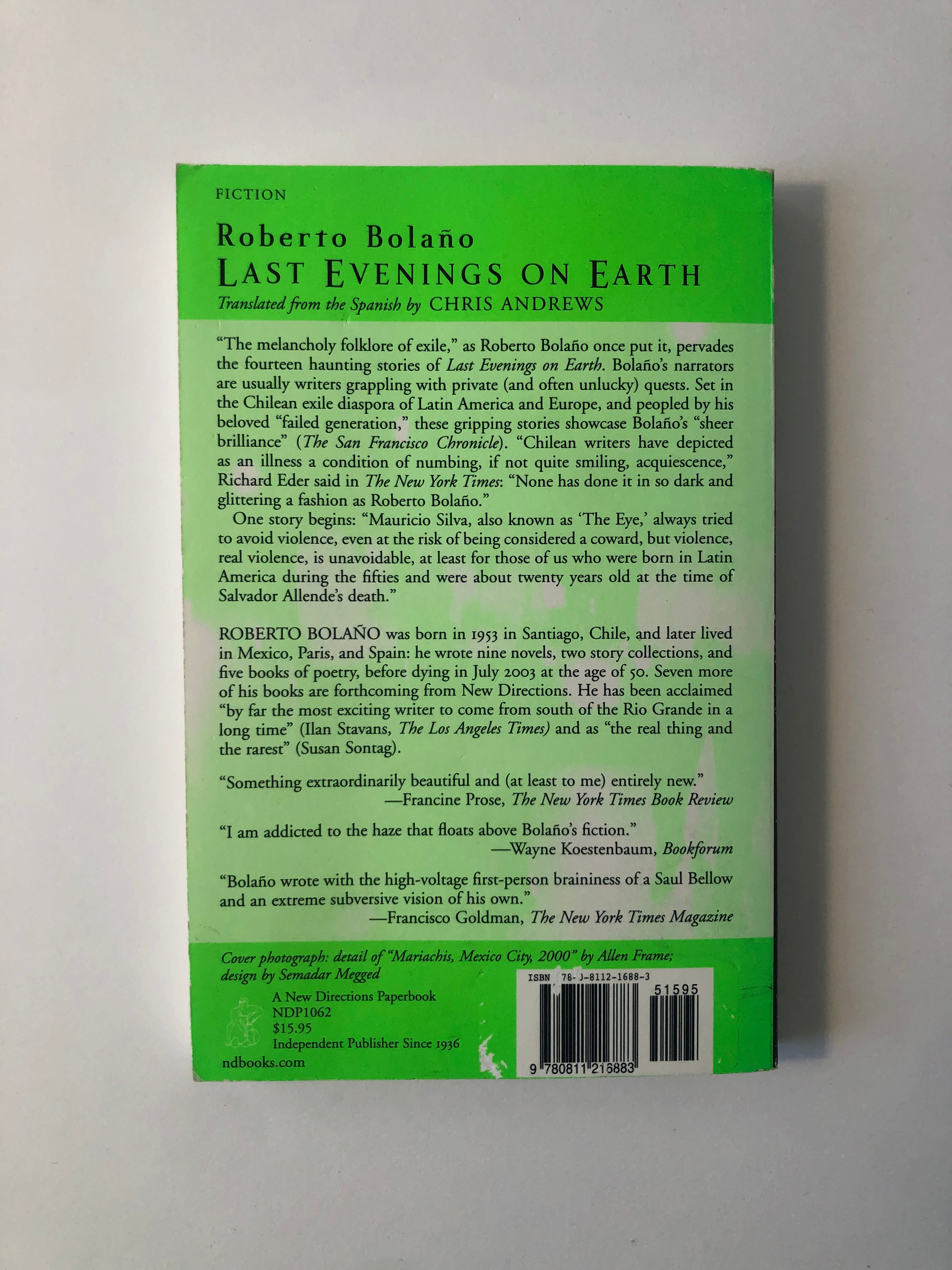 Last Evenings on Earth by Roberto Bolaño