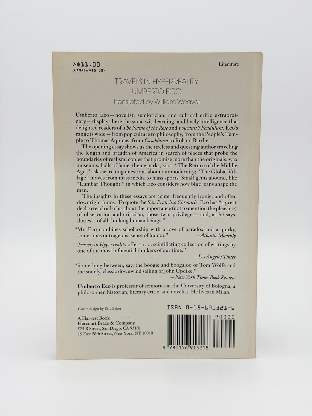 Travels in Hyperreality - Essays by Umberto Eco