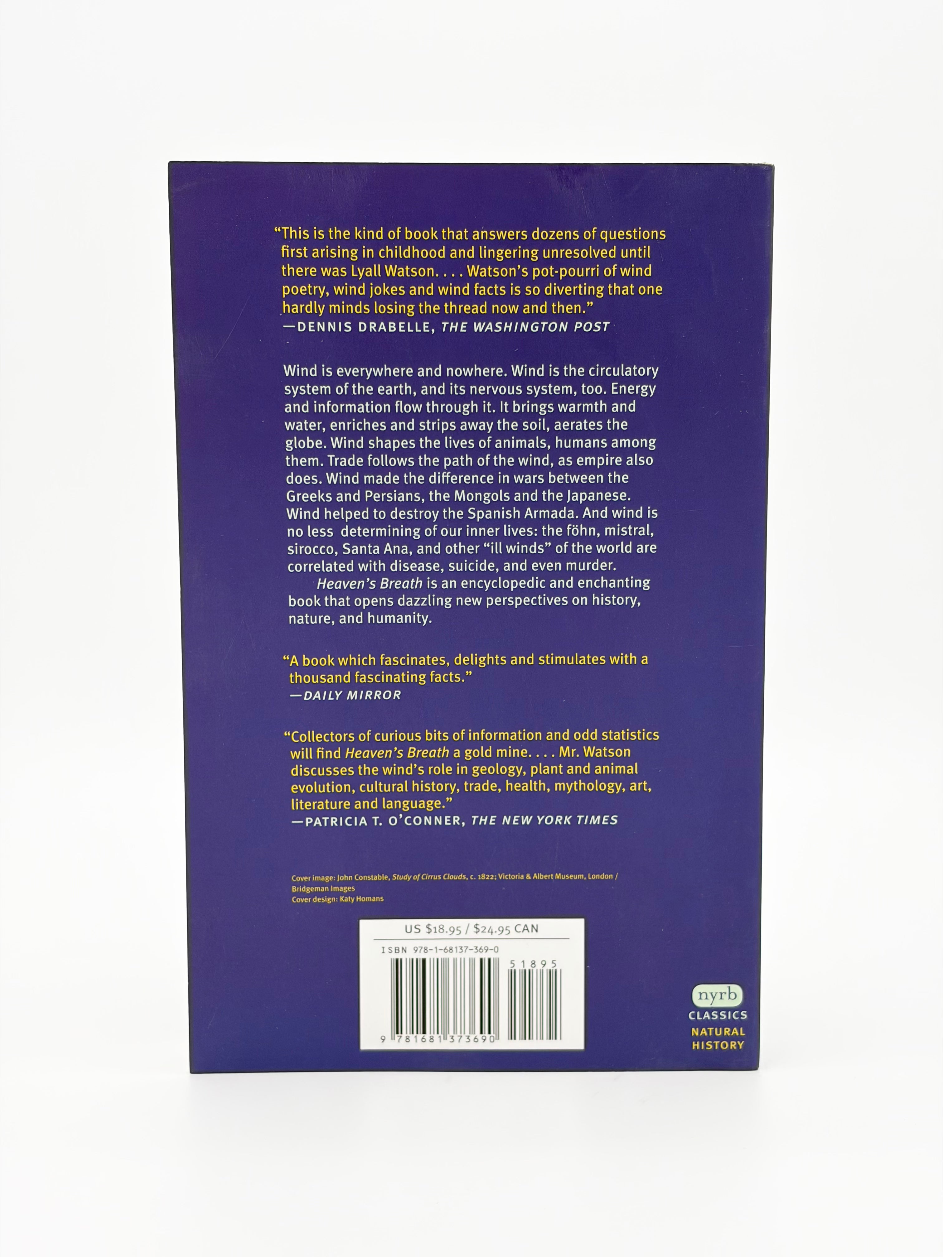 Heaven's Breath: A Natural History of the Wind by Lyall Watson - NYRB Classics