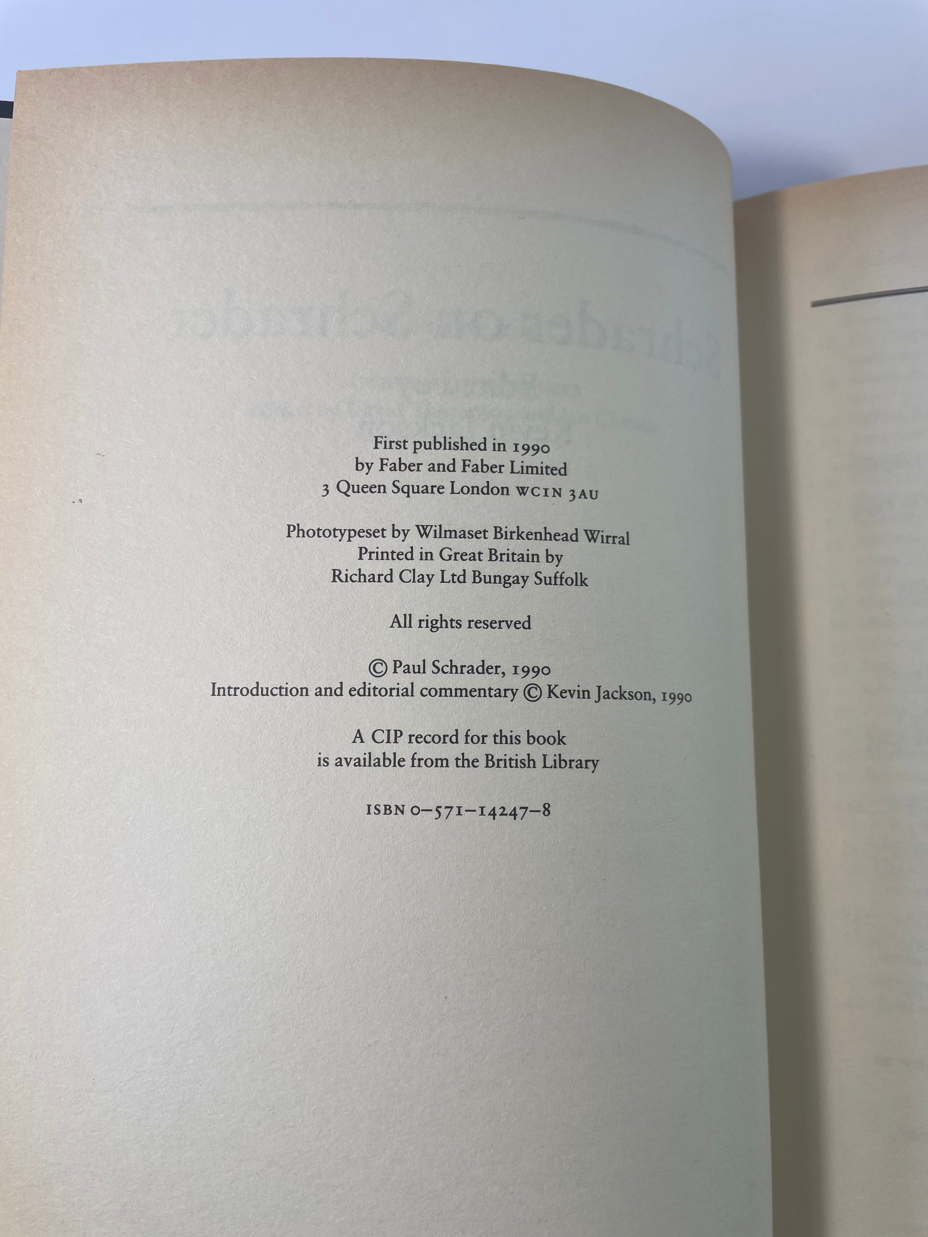 Schrader on Schrader & Other Writings edited by Kevin Jackson