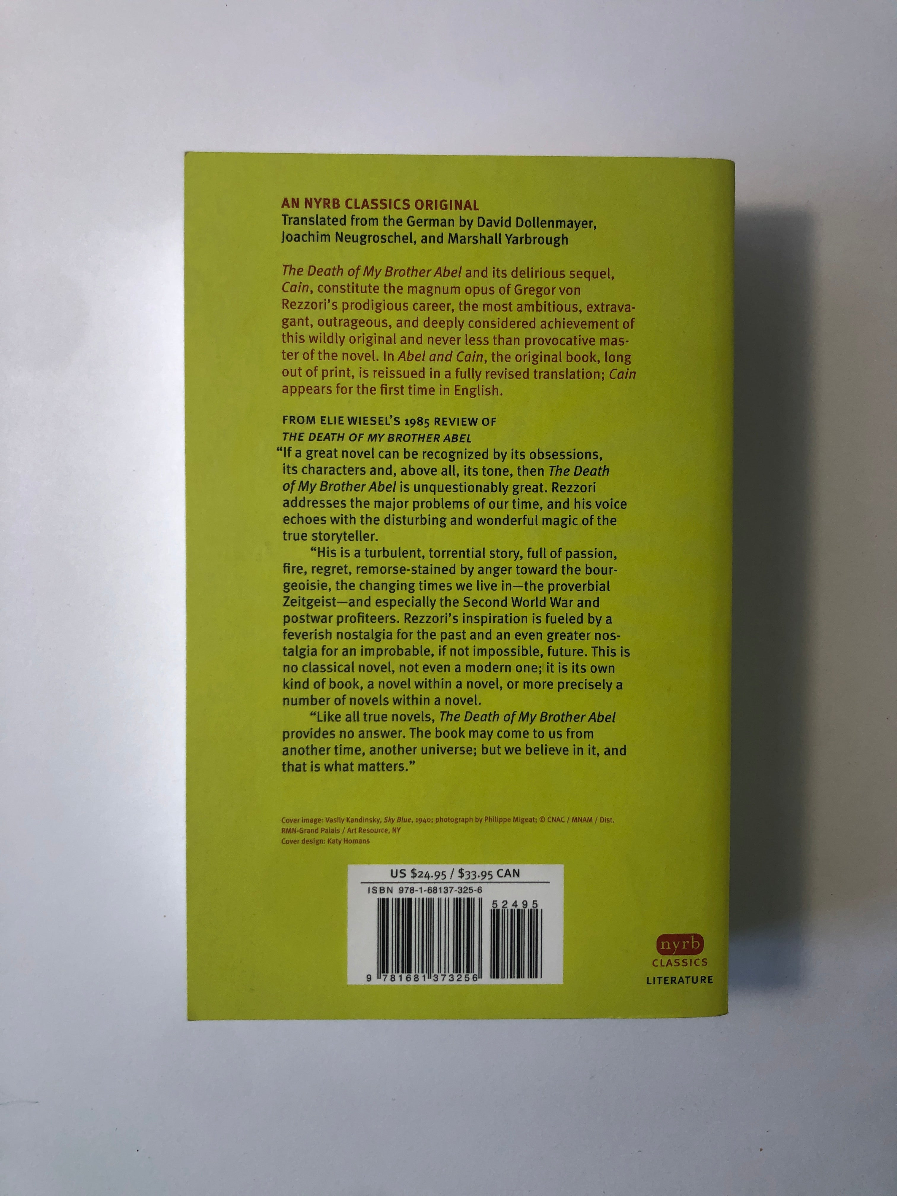 Abel and Cain by Gregor Von Rezzori - NYRB Classics