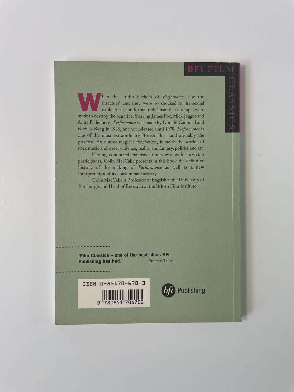 Performance by Colin MacCabe - BFI Film Classics