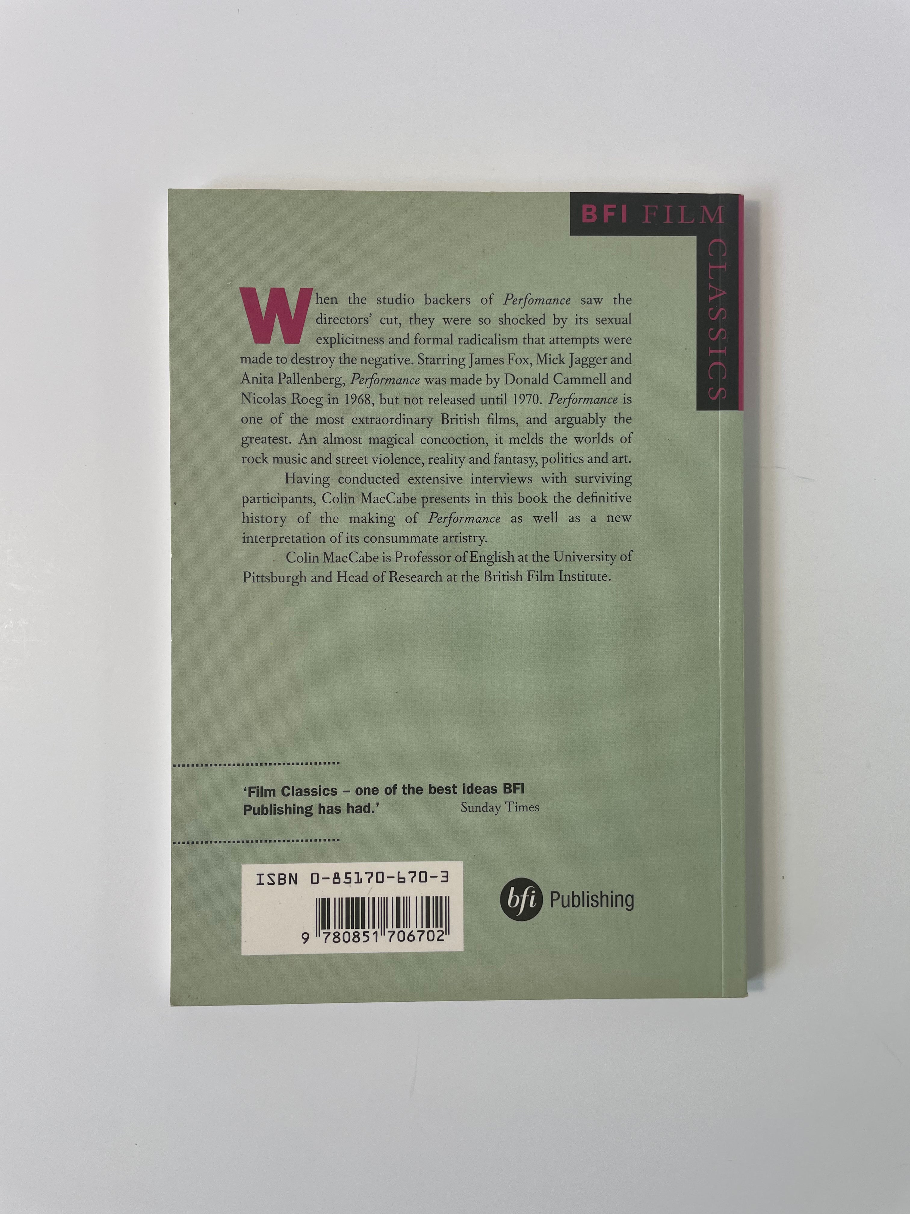 Performance by Colin MacCabe - BFI Film Classics