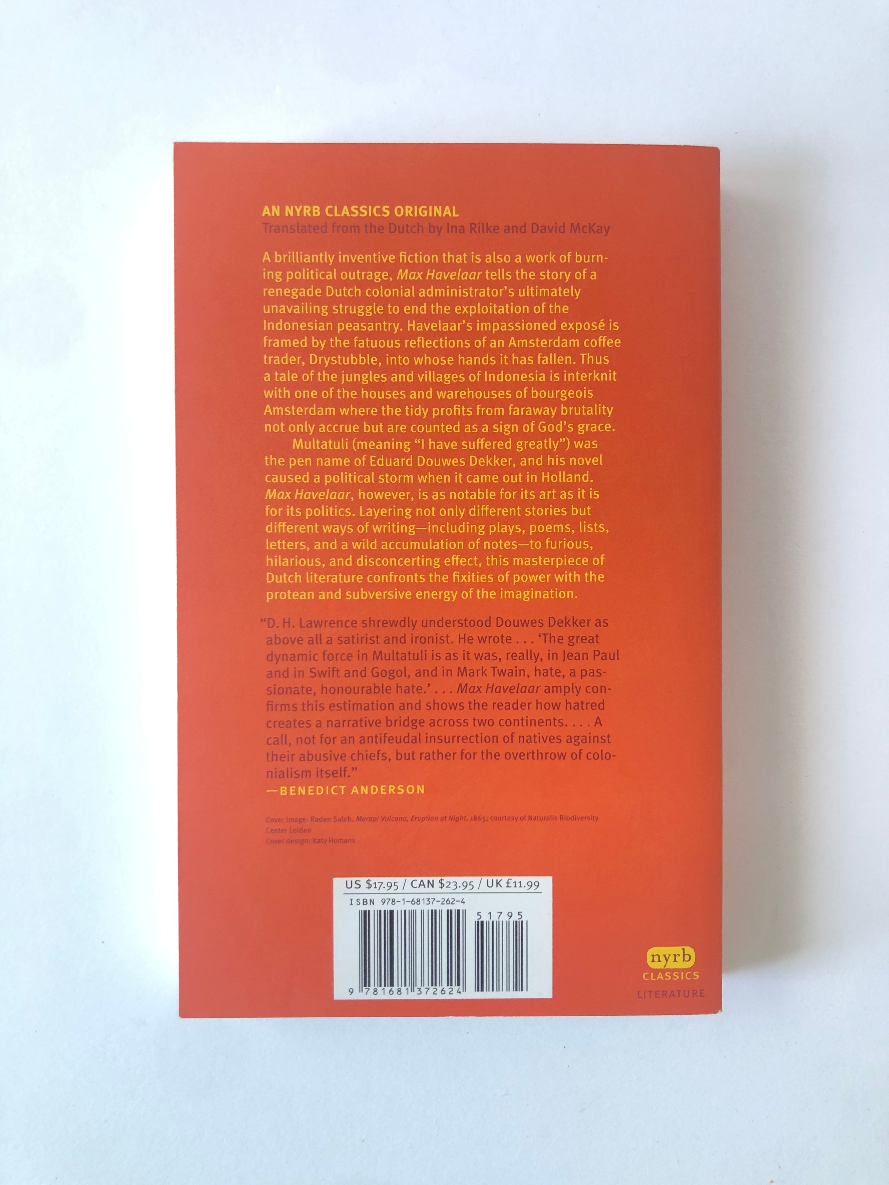 Max Havelaar; or, The Coffee Auctions of the Dutch Trading Company by Multatuli - NYRB Classics