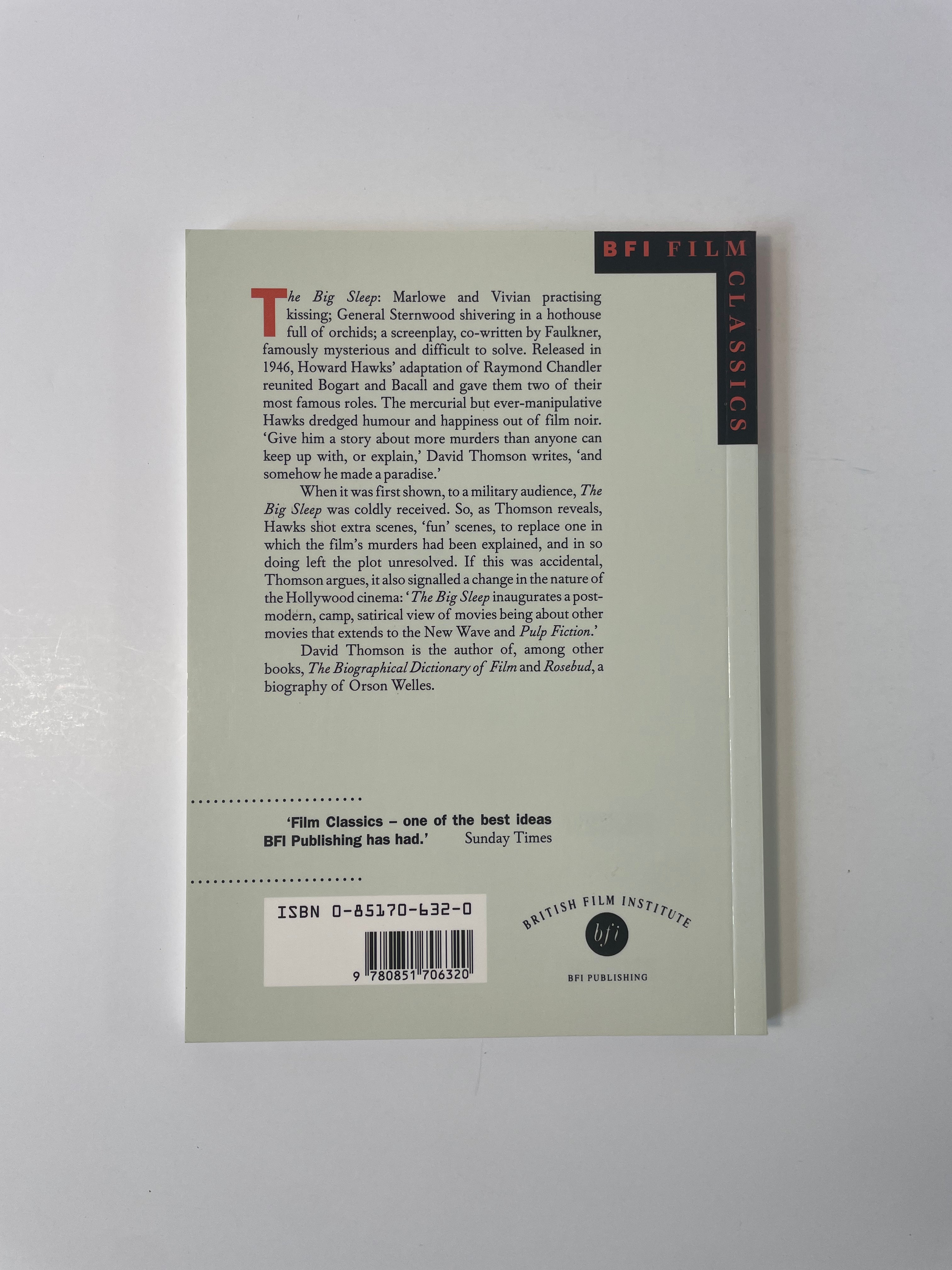 The Big Sleep by David Thomson - BFI Classics