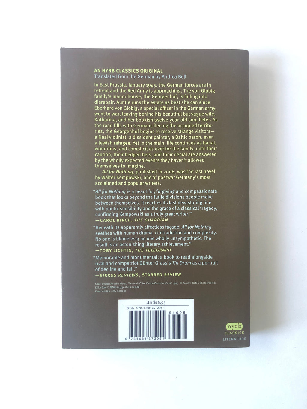 All for Nothing by Walter Kempowski - NYRB Classics