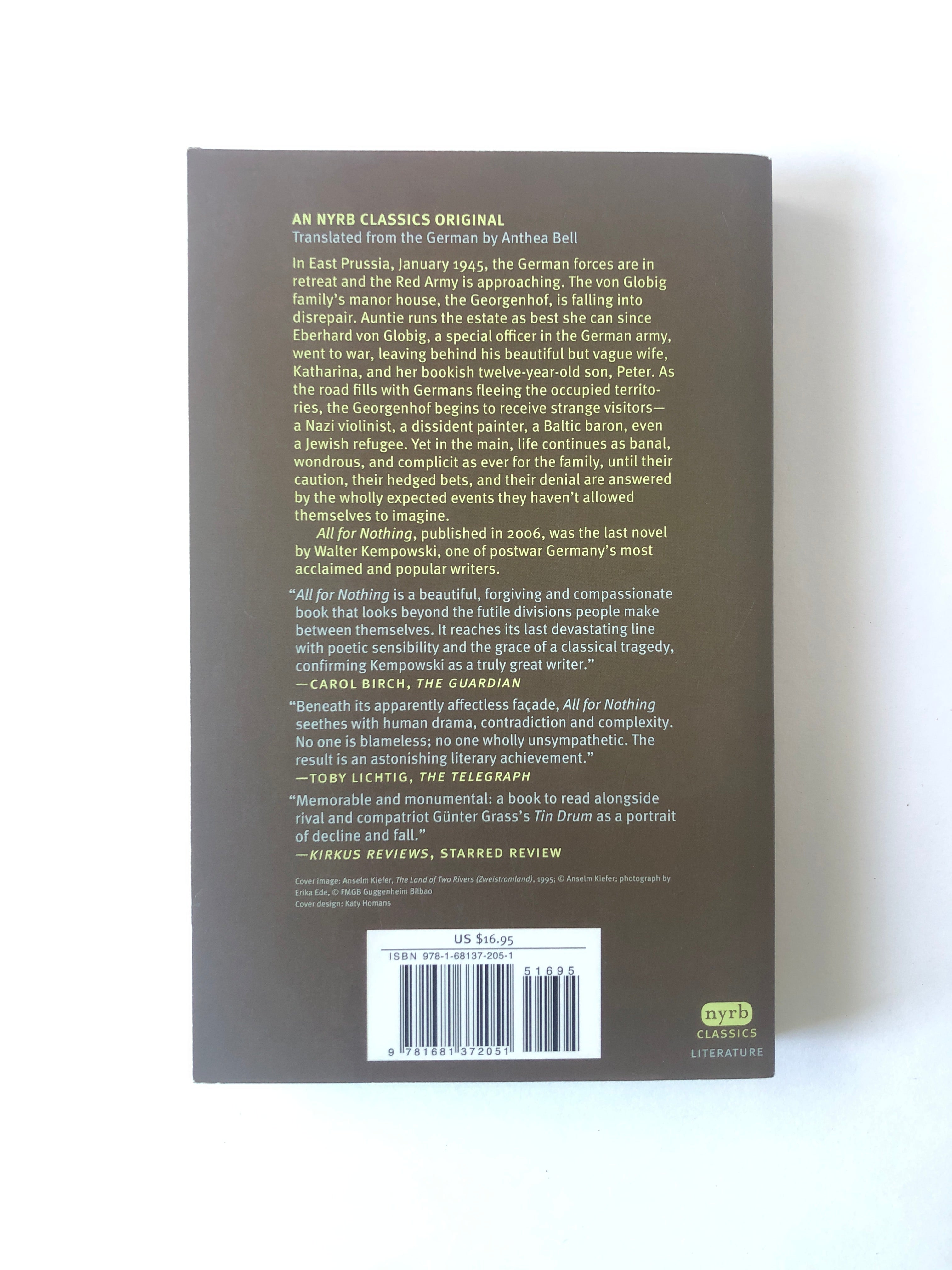 All for Nothing by Walter Kempowski - NYRB Classics