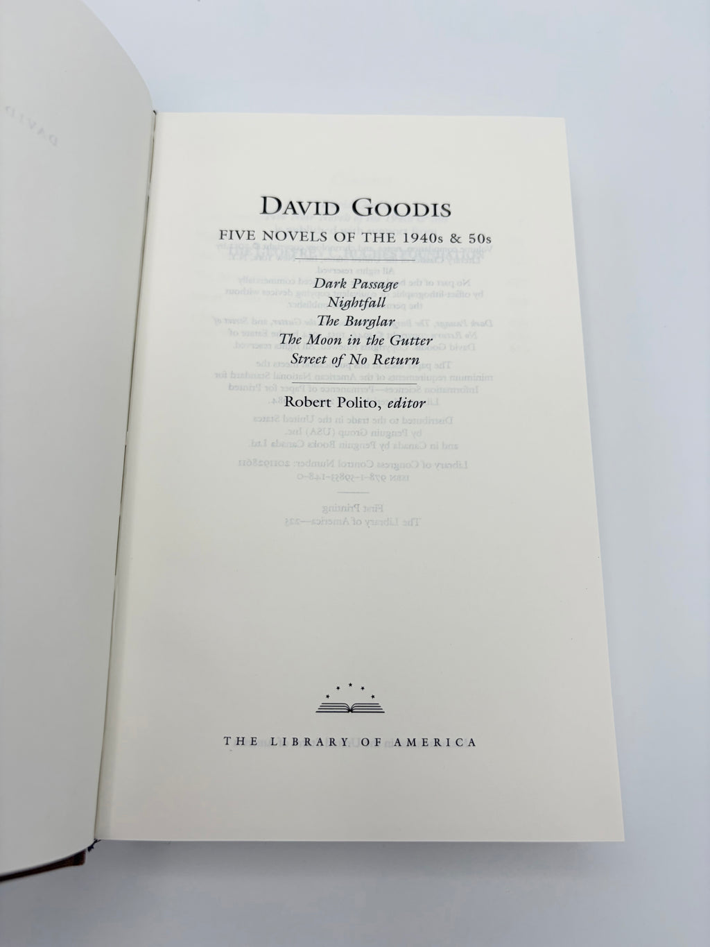Library of America - David Goodis: Five Noir Novels of the 1940s & 50s