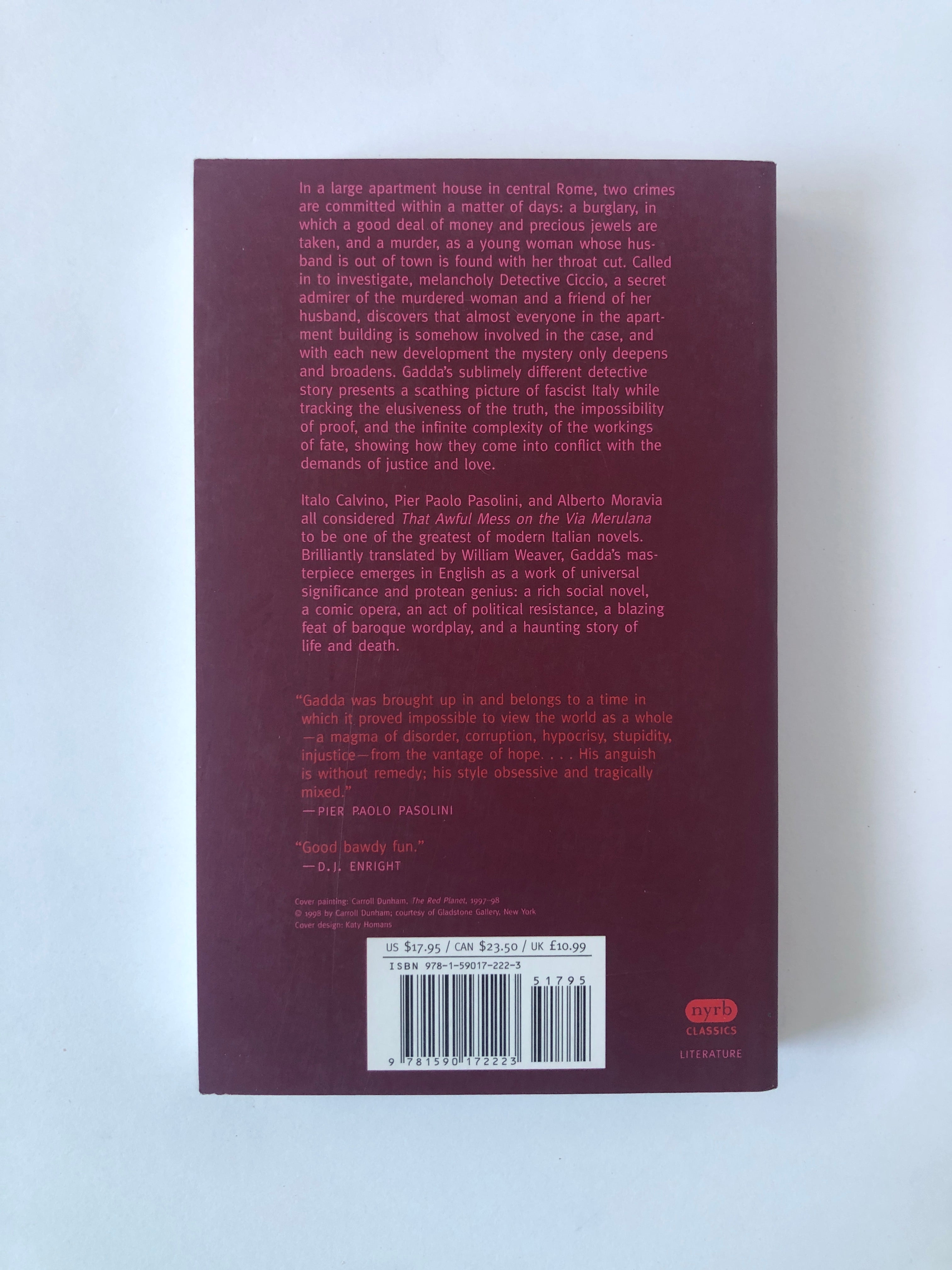 That Awful Mess on the Via Merulana by Carlo Emilio Gadda - NYRB Classics