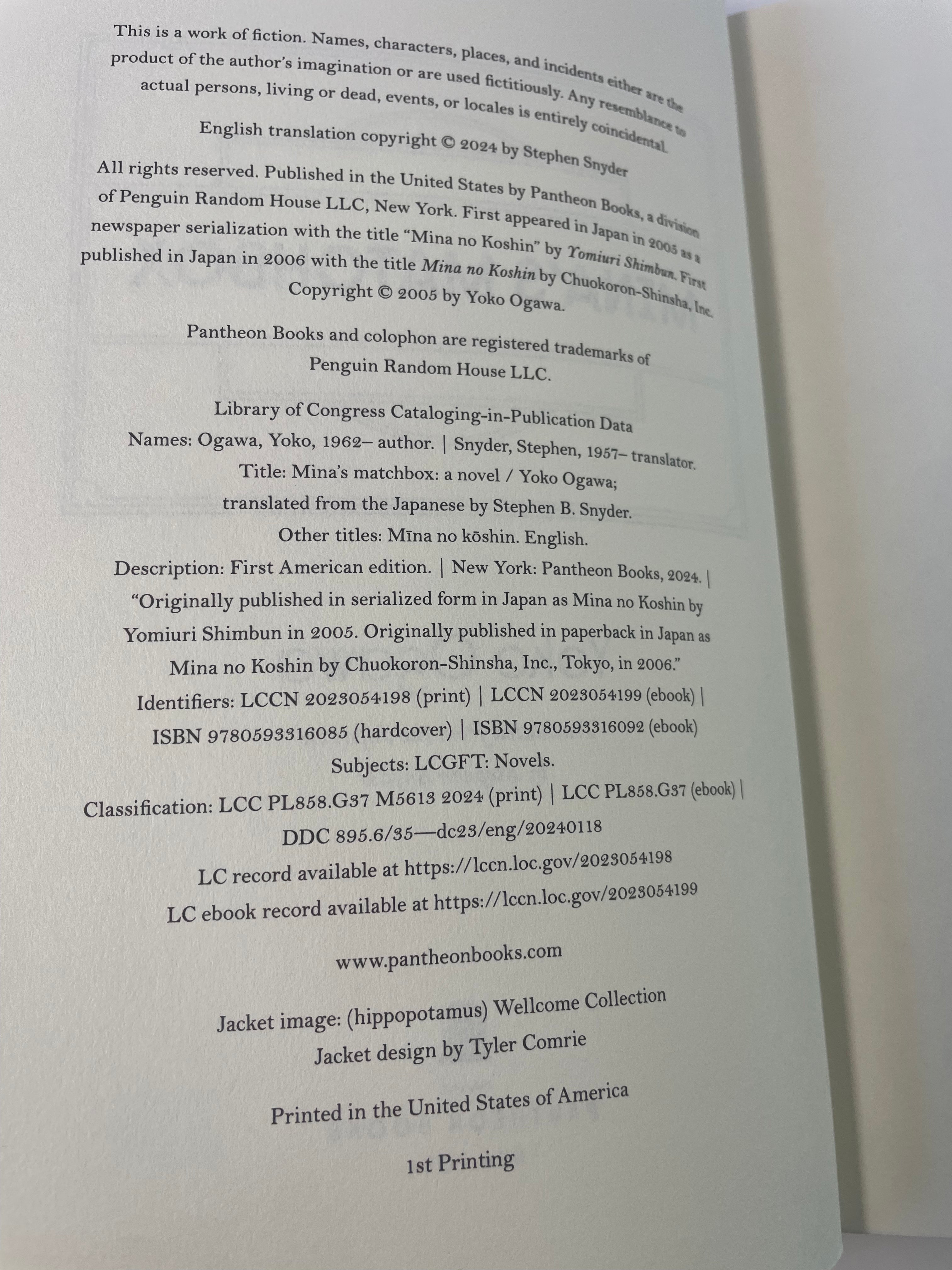 Mina's Matchbox by Yoko Ogawa