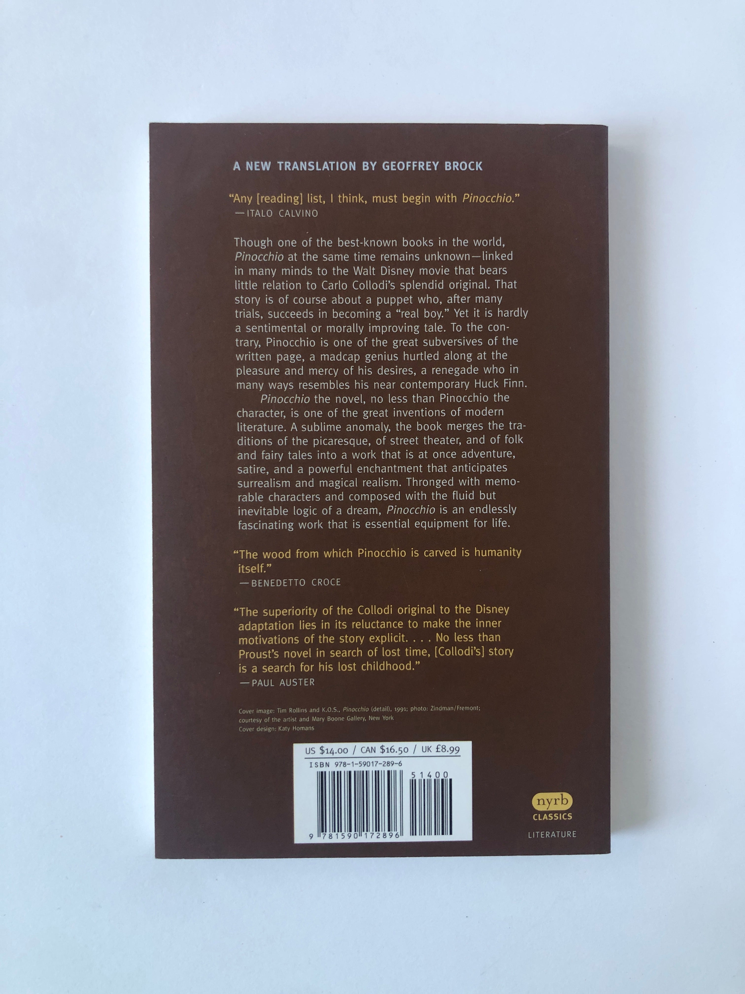 Pinocchio by Carlo Collodi - NYRB Classics