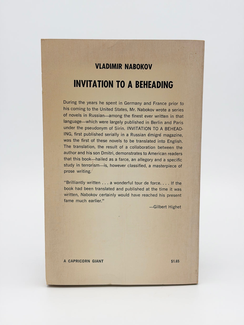 Invitation to a Beheading by Vladimir Nabokov
