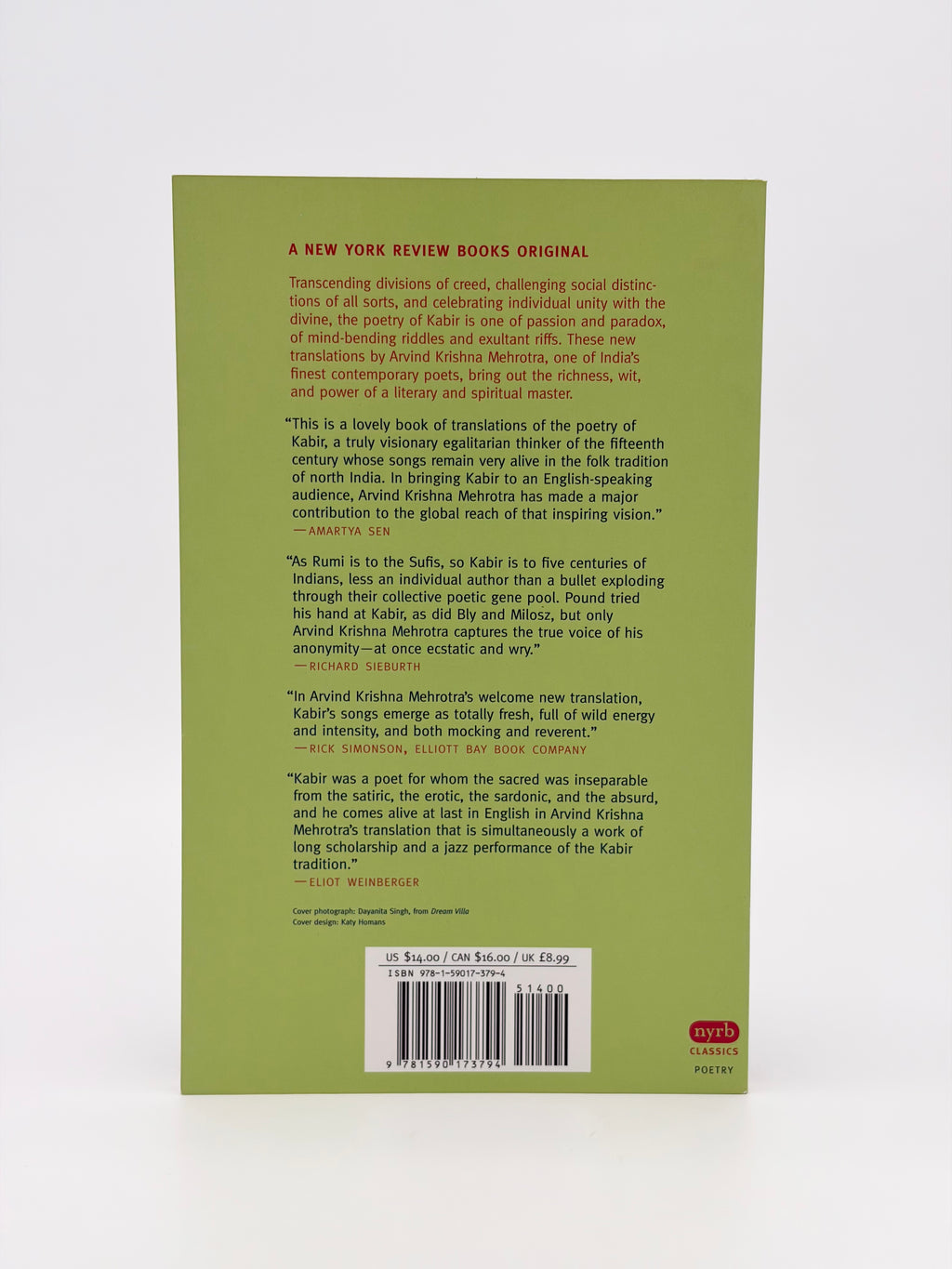 Songs of Kabir translated by by Arvind Krishna Mehrotra - NYRB Classics