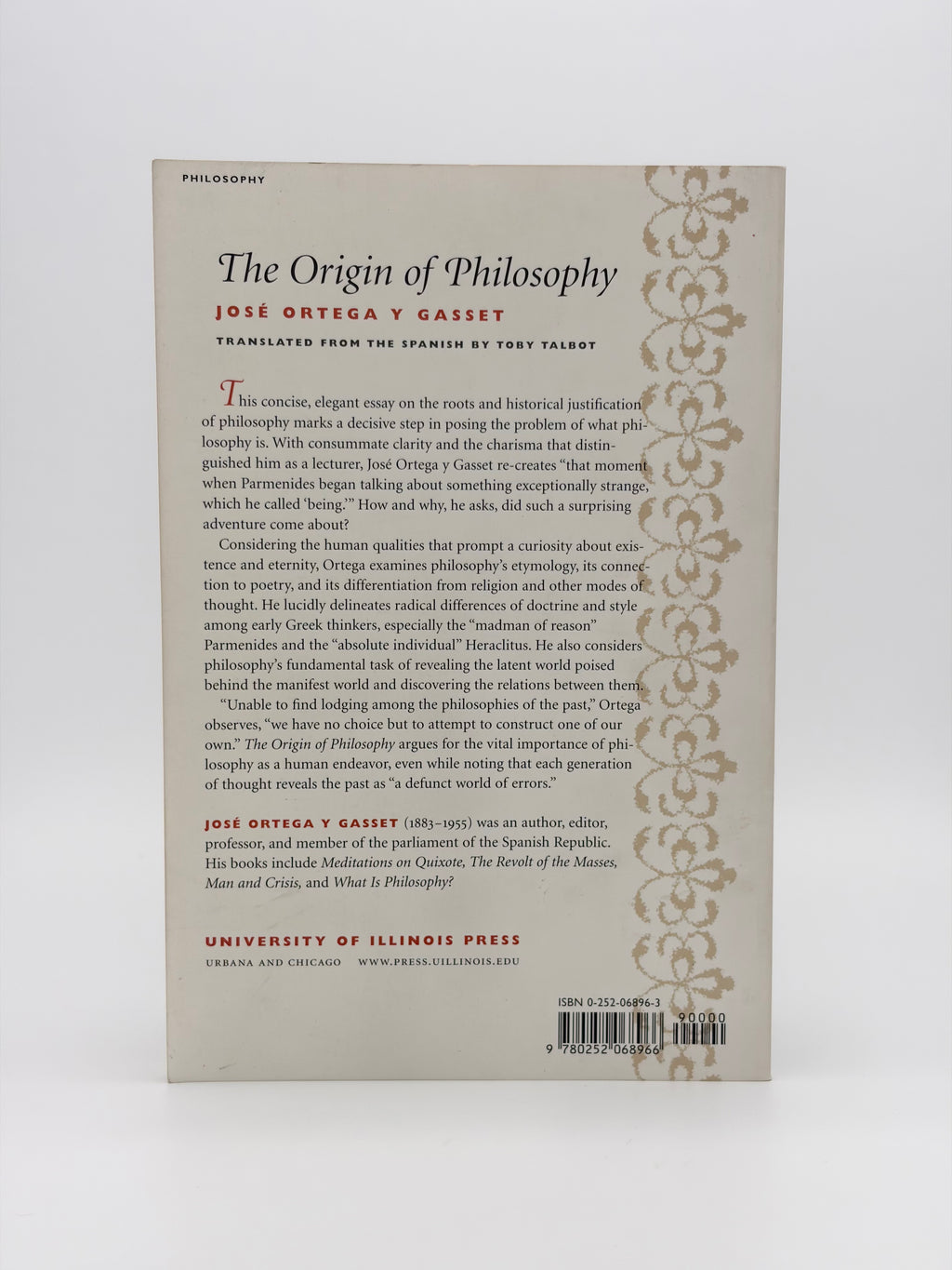 The Origin of Philosophy by José Ortega y Gasset