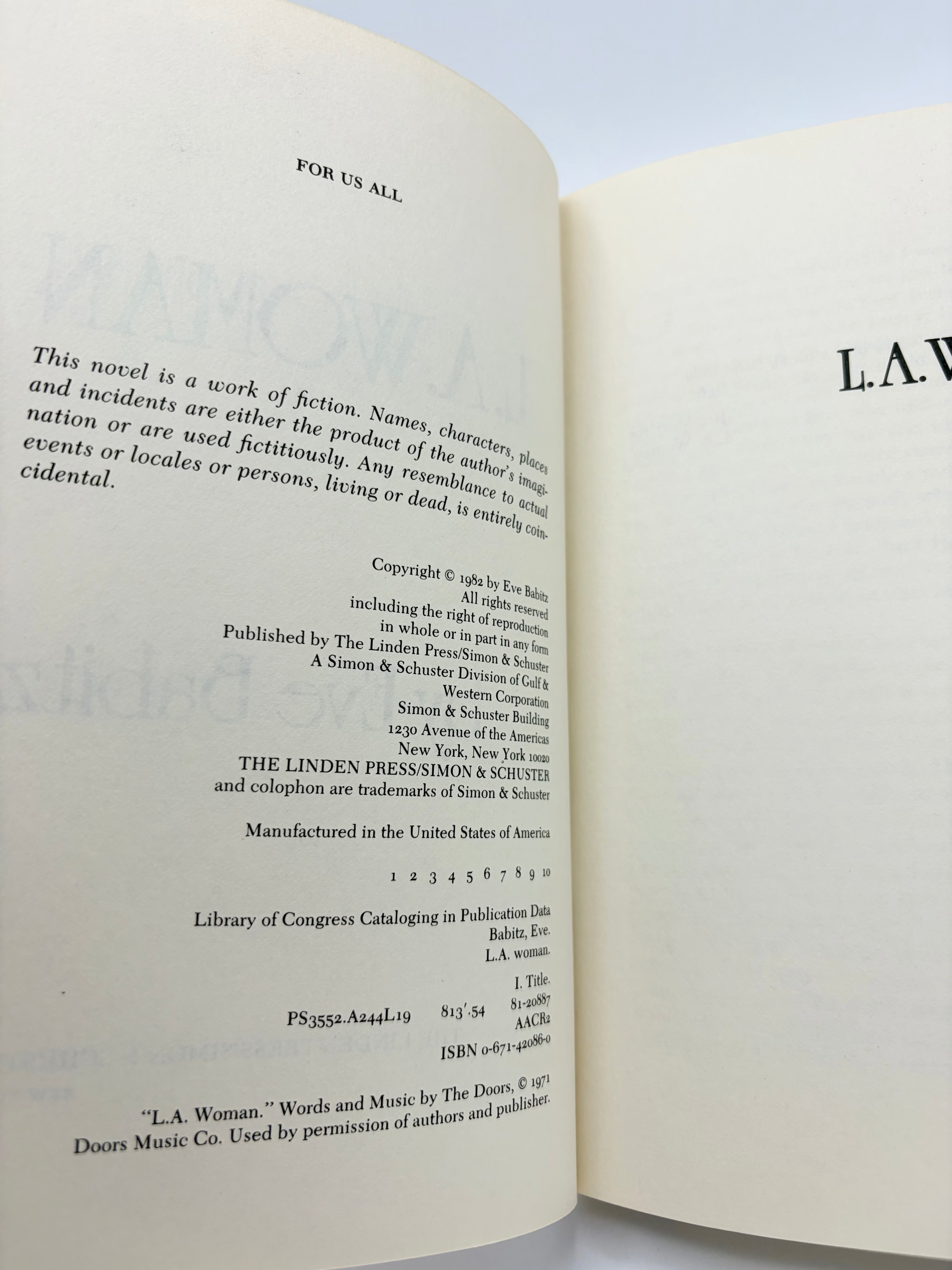 L.A. Woman by Eve Babitz
