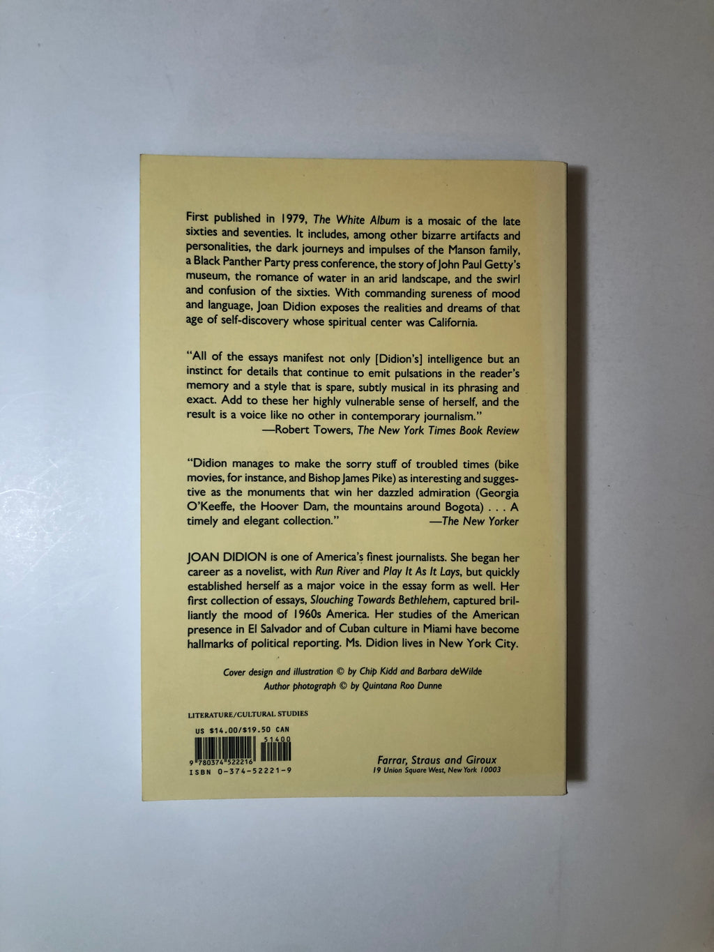 The White Album - Essays by Joan Didion
