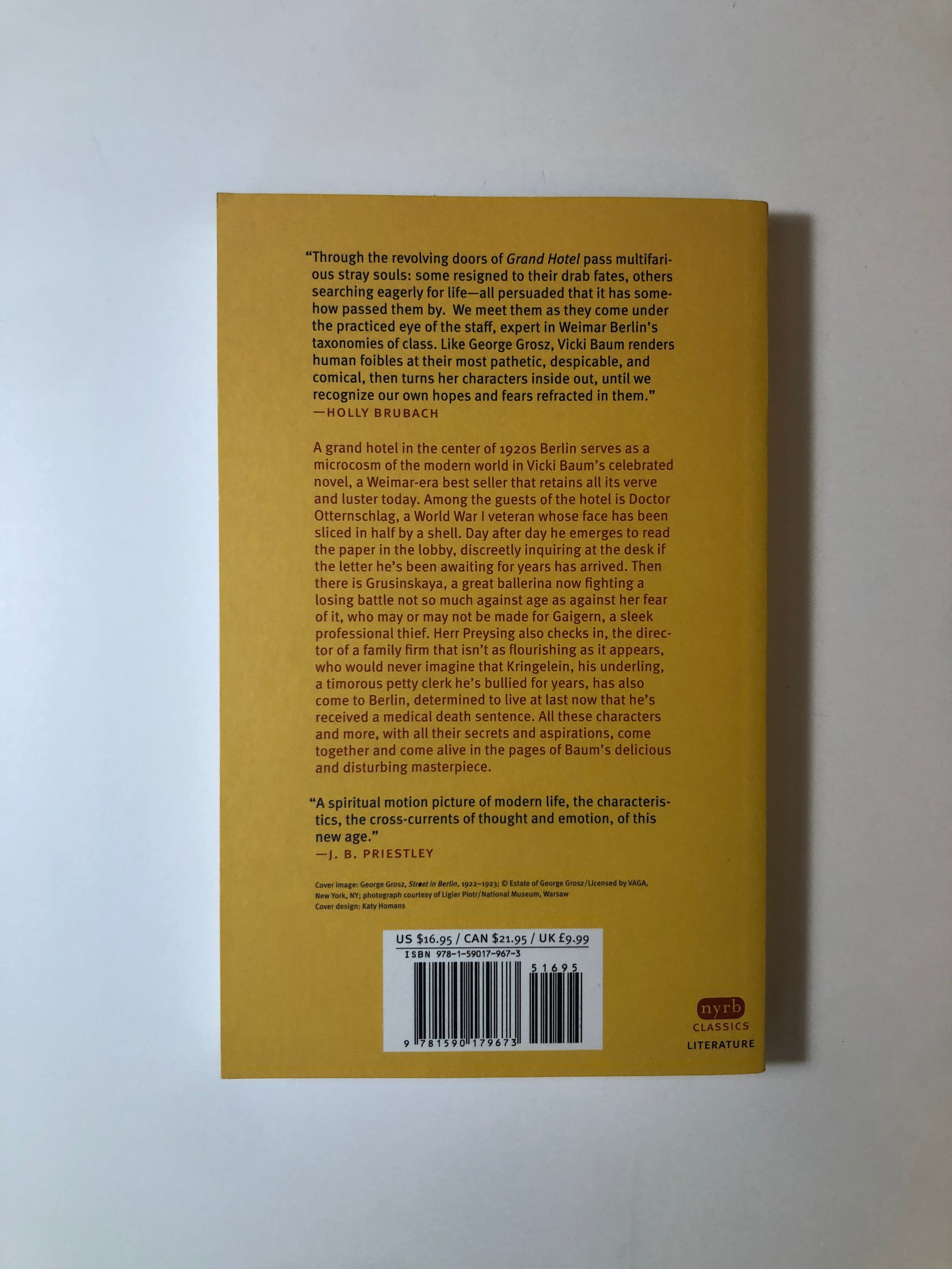 Grand Hotel by Vicki Baum - NYRB Classics