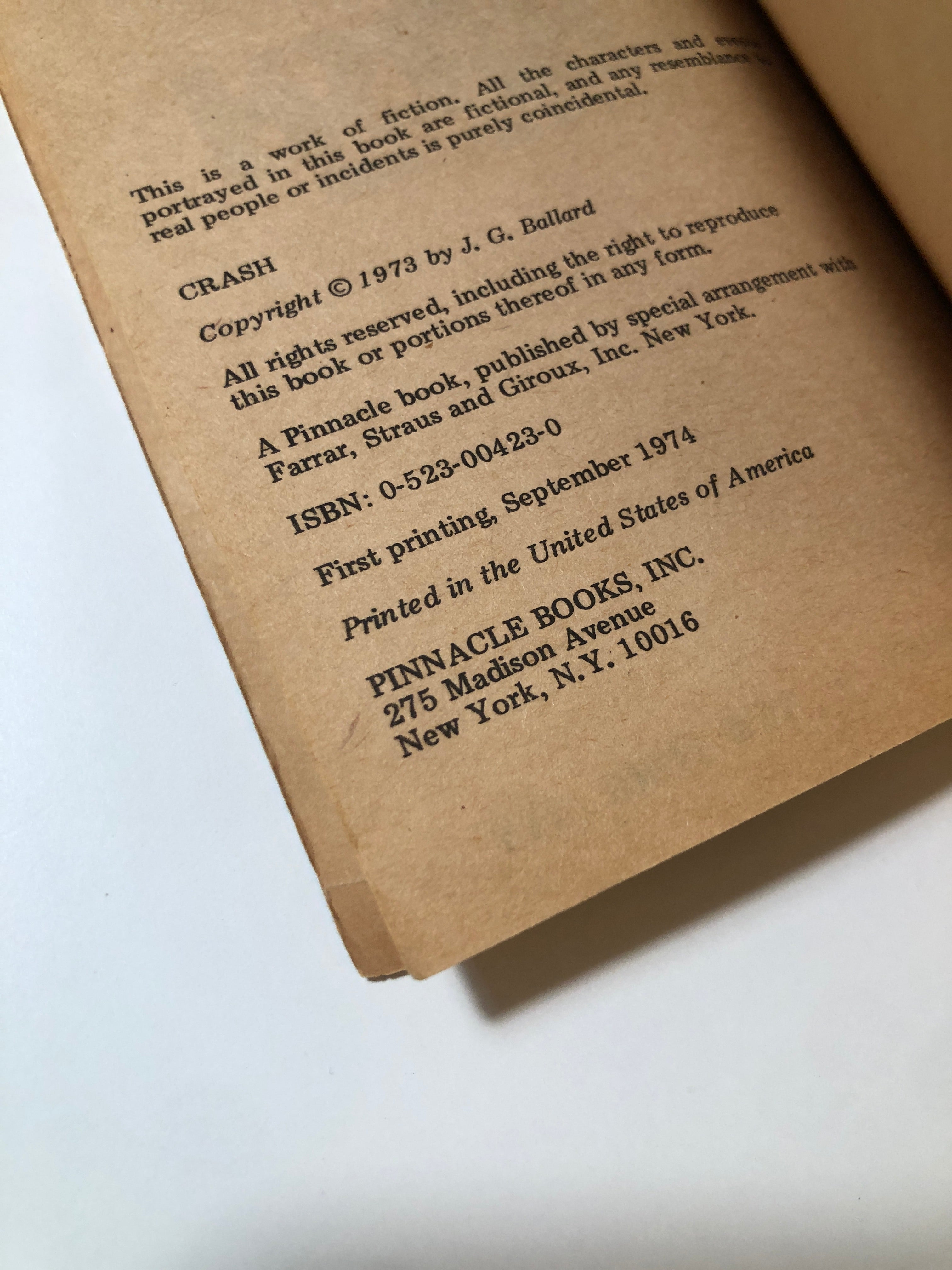 Crash by J.G. Ballard
