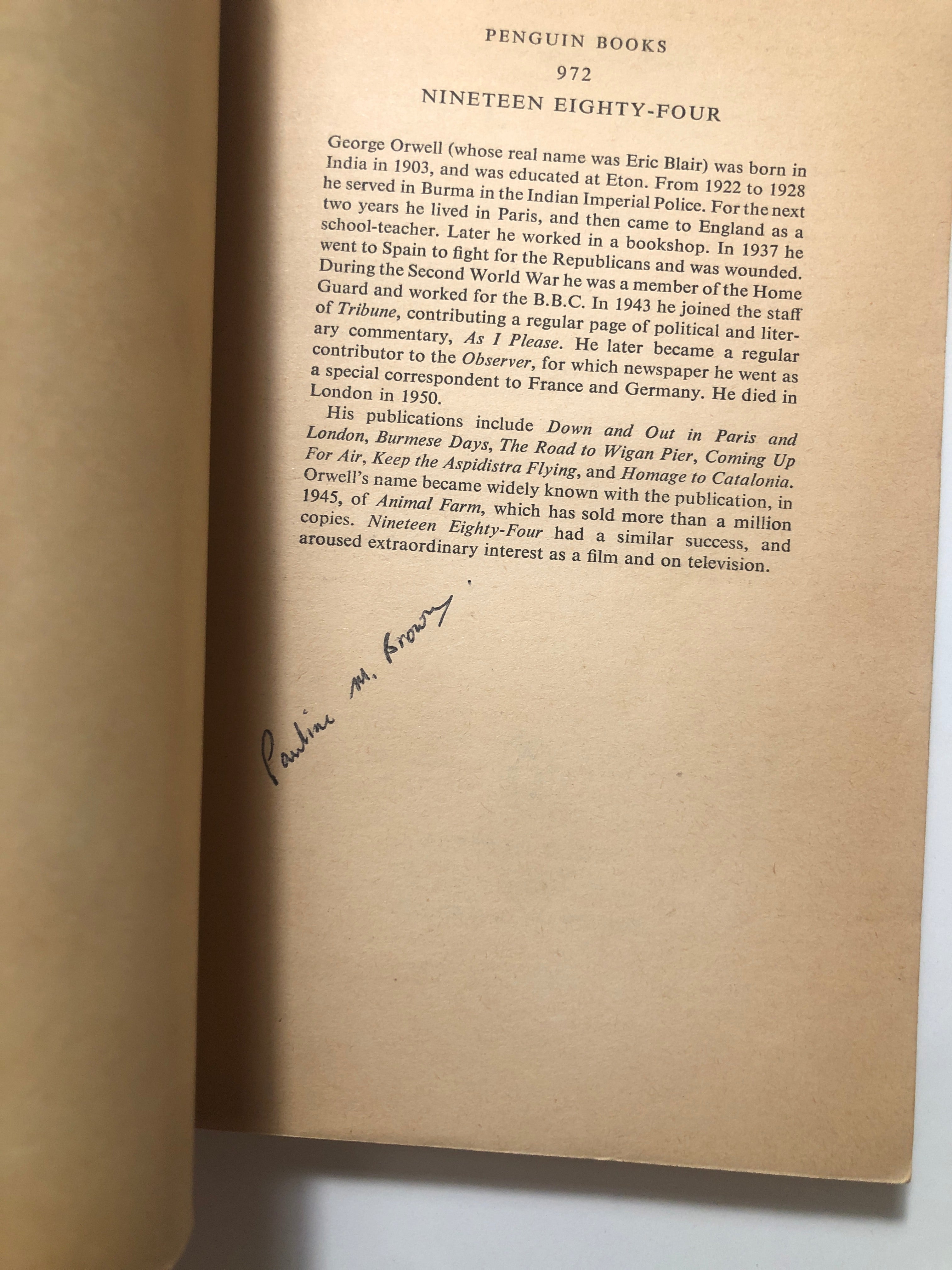 Nineteen Eighty-Four by George Orwell