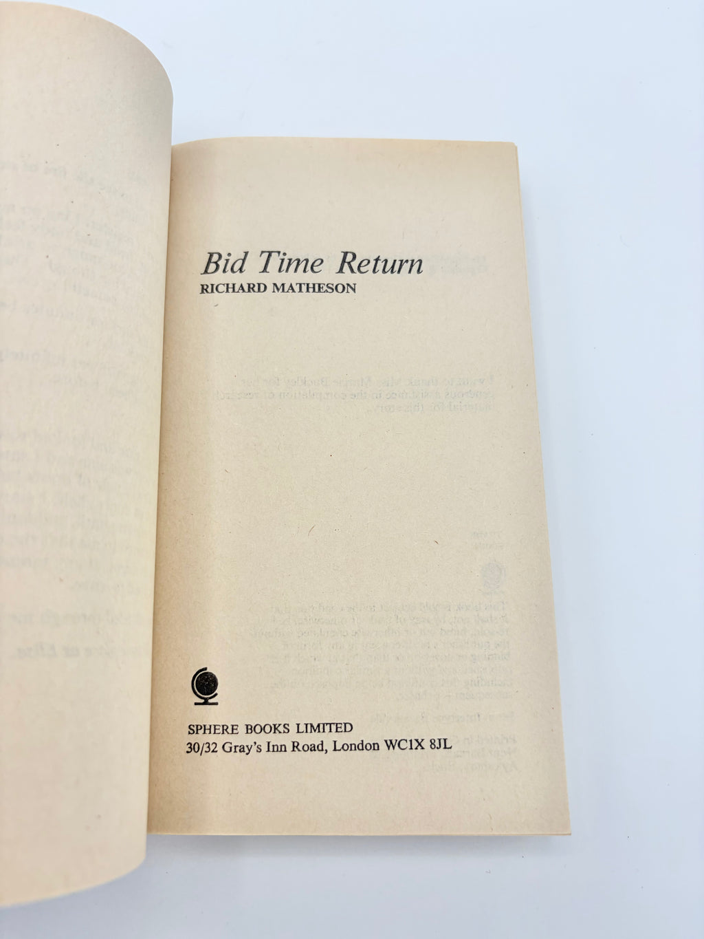 Bid Time Return by Richard Matheson
