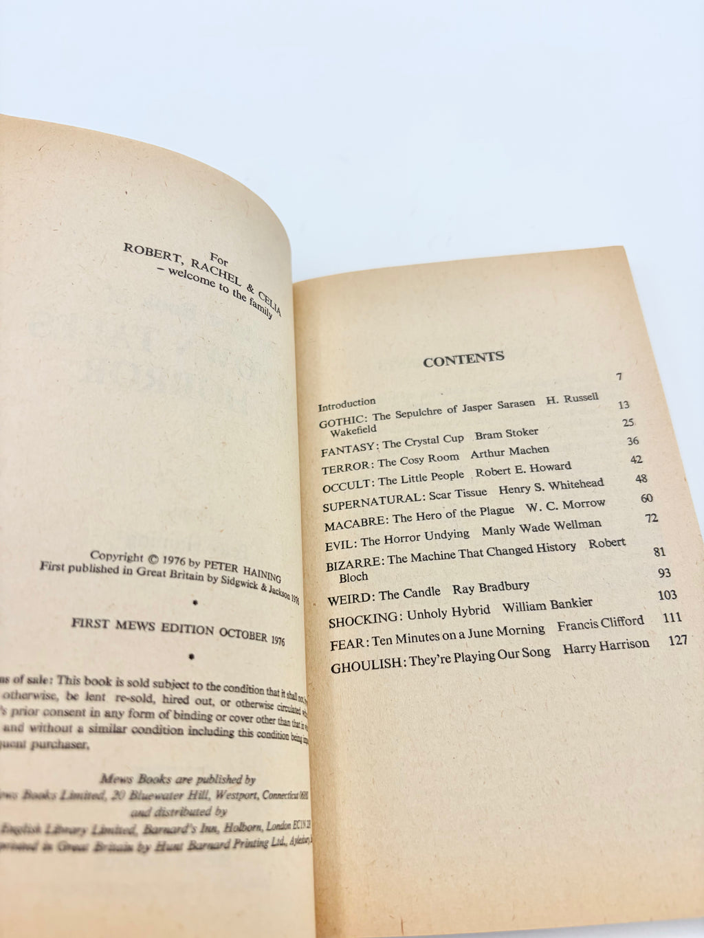 The First Book of Unknown Tales of Horror edited by Peter Haining