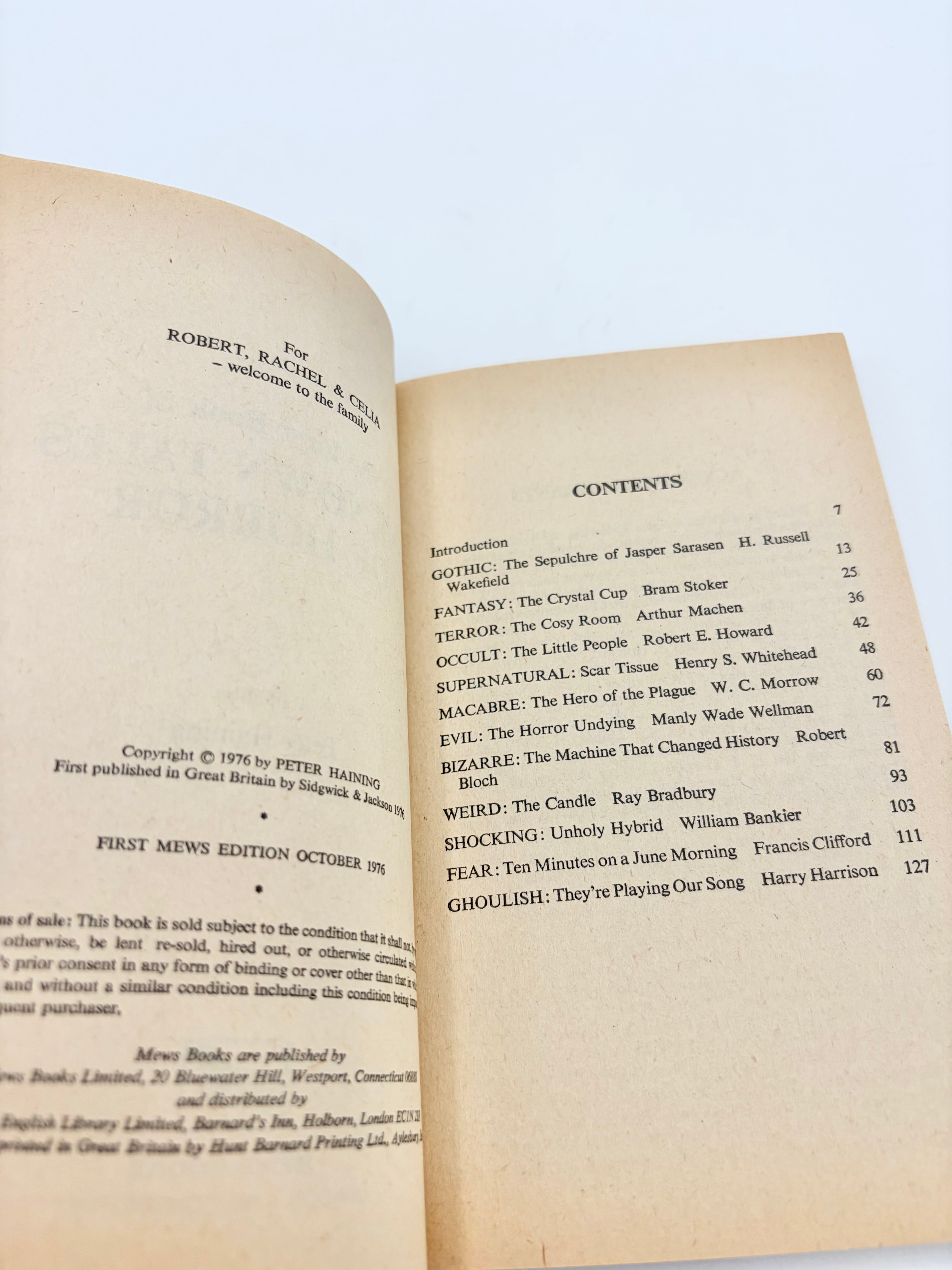 The First Book of Unknown Tales of Horror edited by Peter Haining
