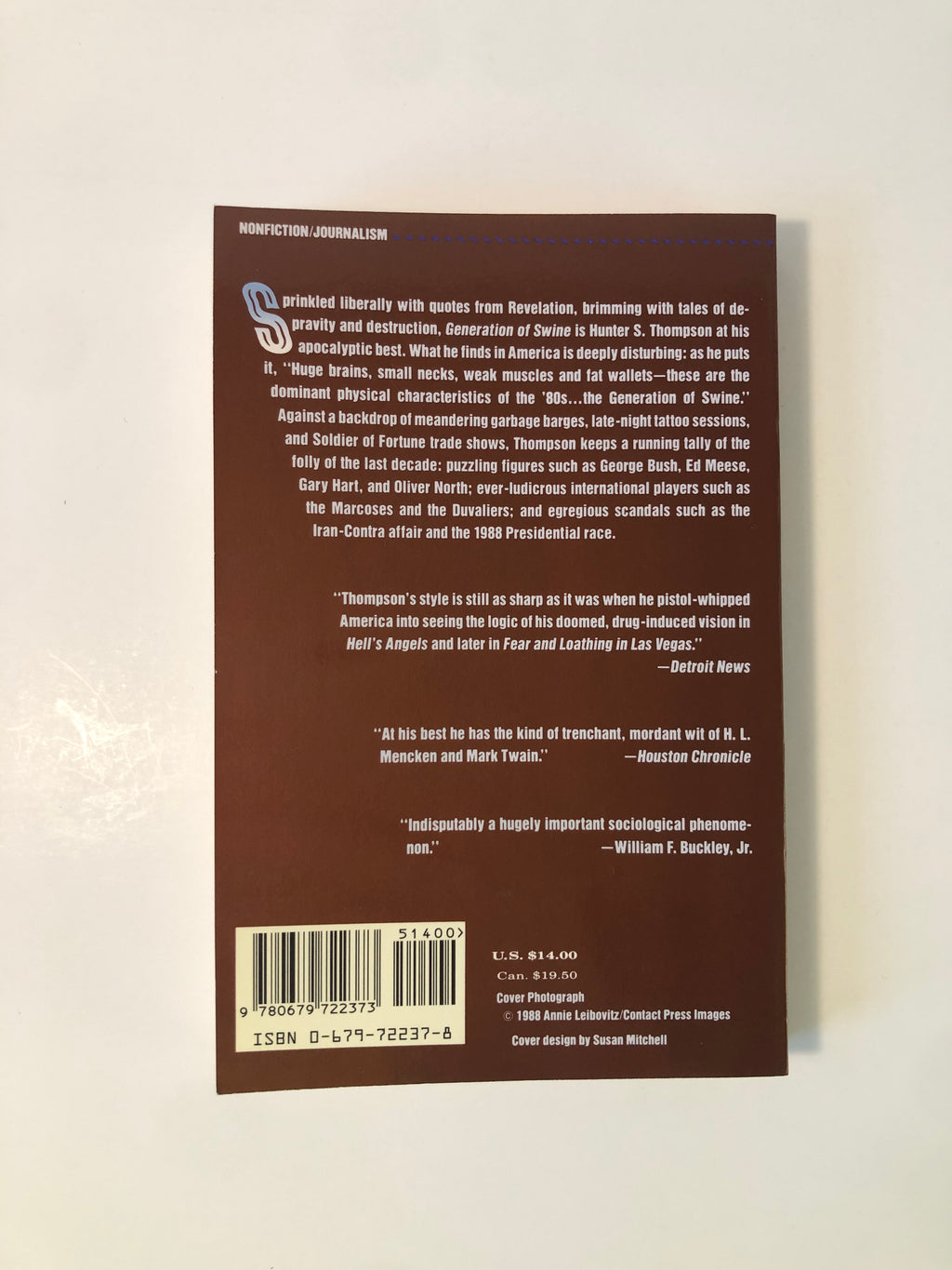 Generation of Swine - The Gonzo Papers Vol. 2: Tales of Shame and Degradation in the '80's by Hunter S. Thompson