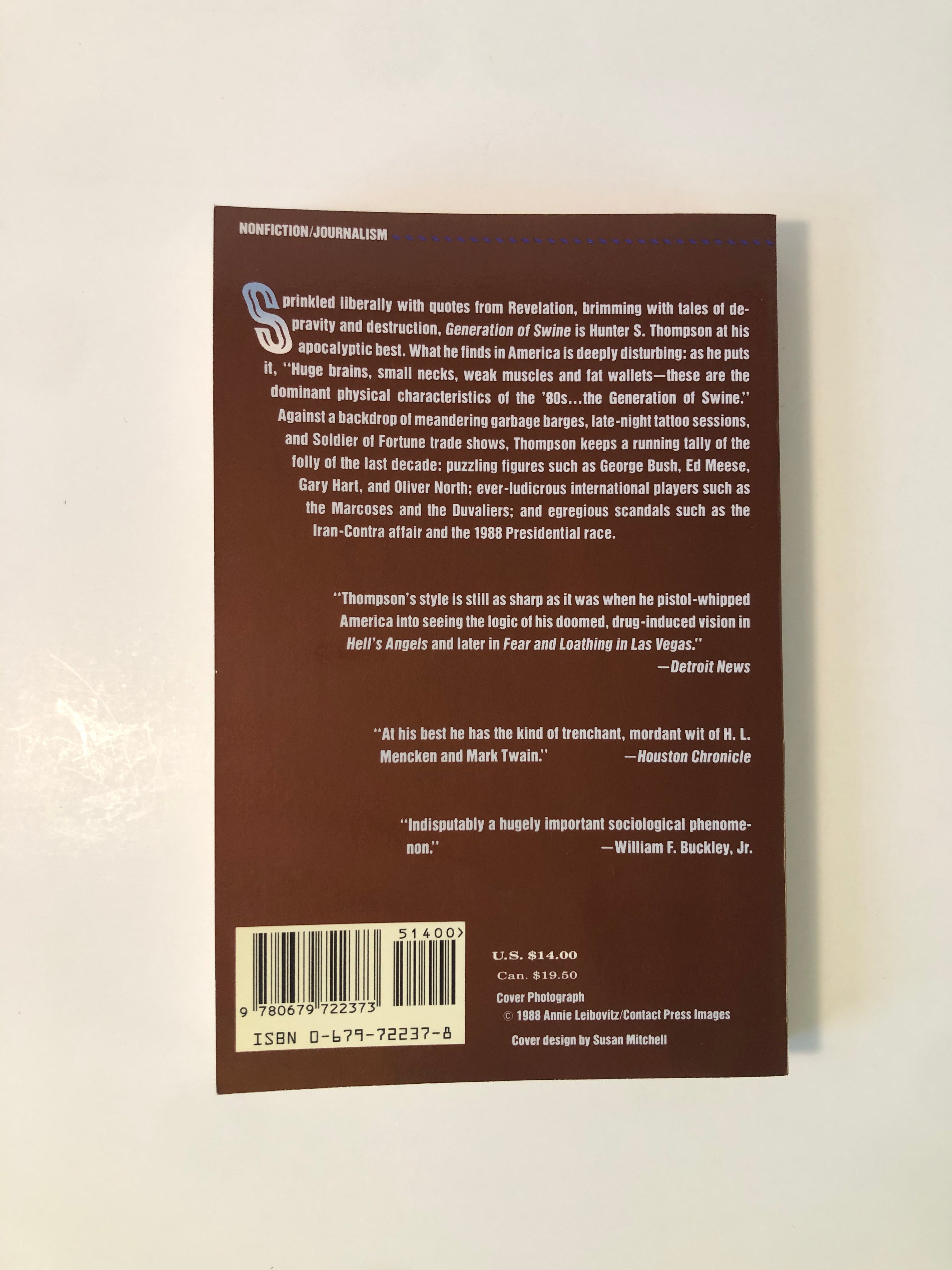 Generation of Swine - The Gonzo Papers Vol. 2: Tales of Shame and Degradation in the '80's by Hunter S. Thompson