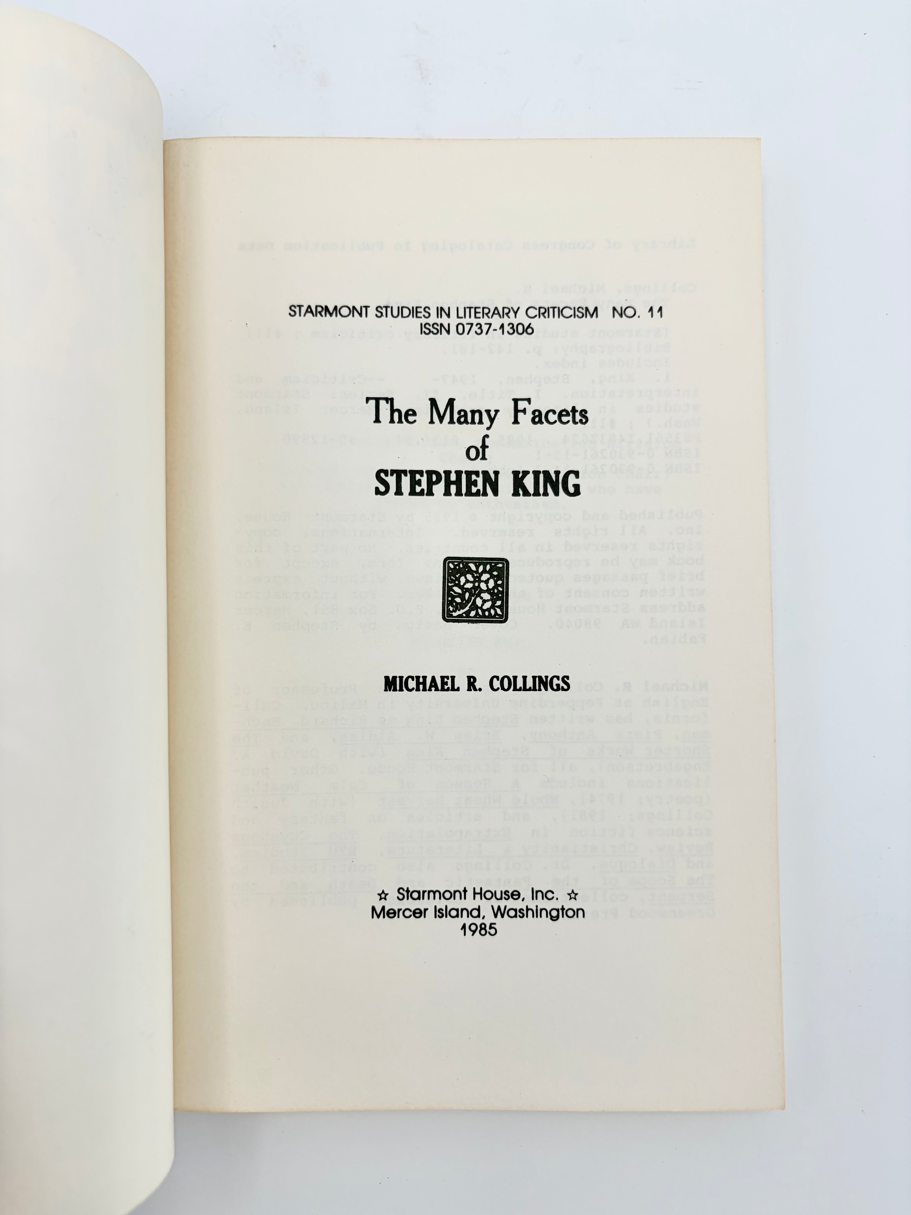 The Many Facets of Stephen King by Michael R. Collings