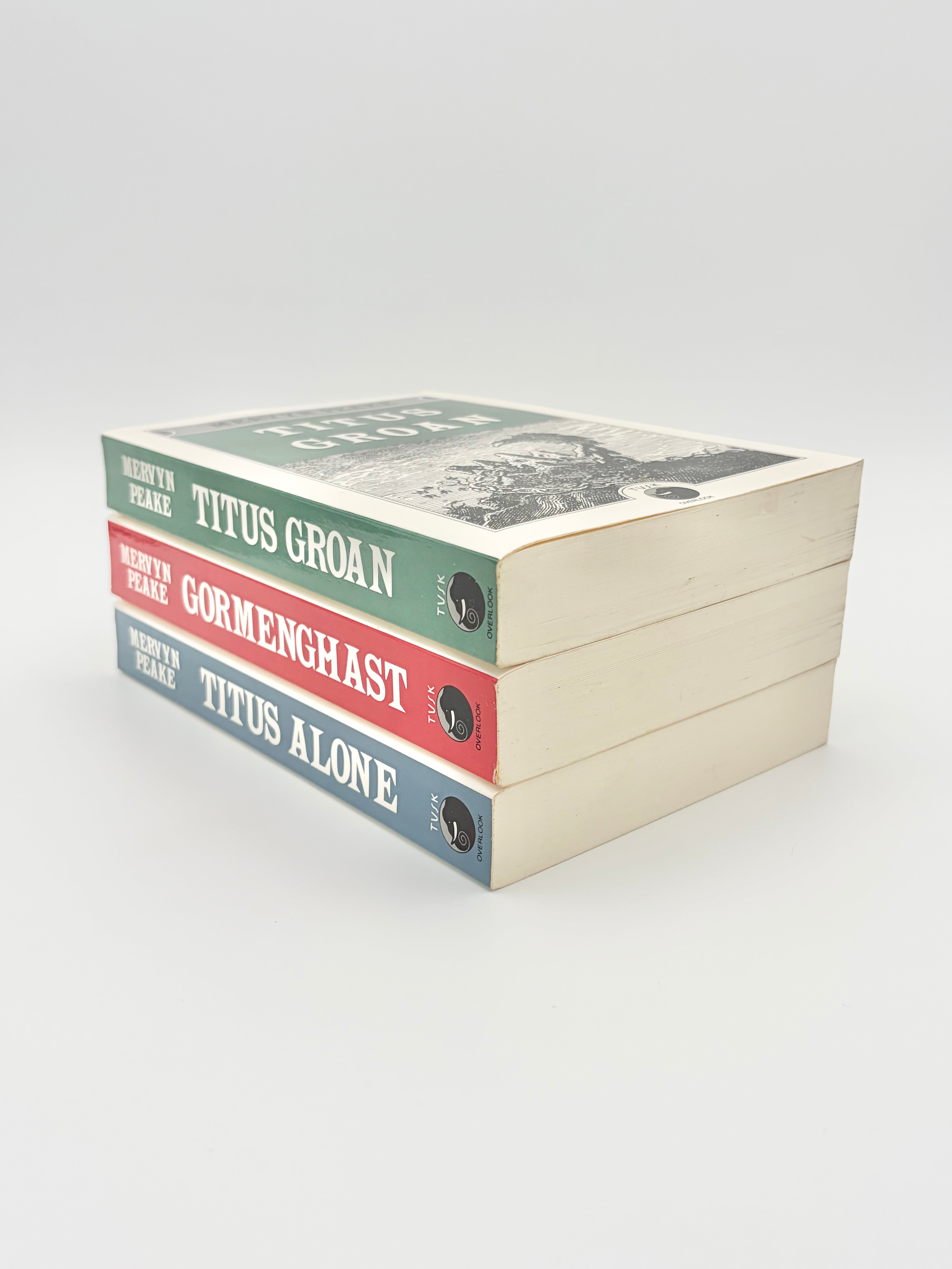 The Gormenghast Trilogy by Mervyn Peake - Titus Groan, Gormenghast, and Titus Alone