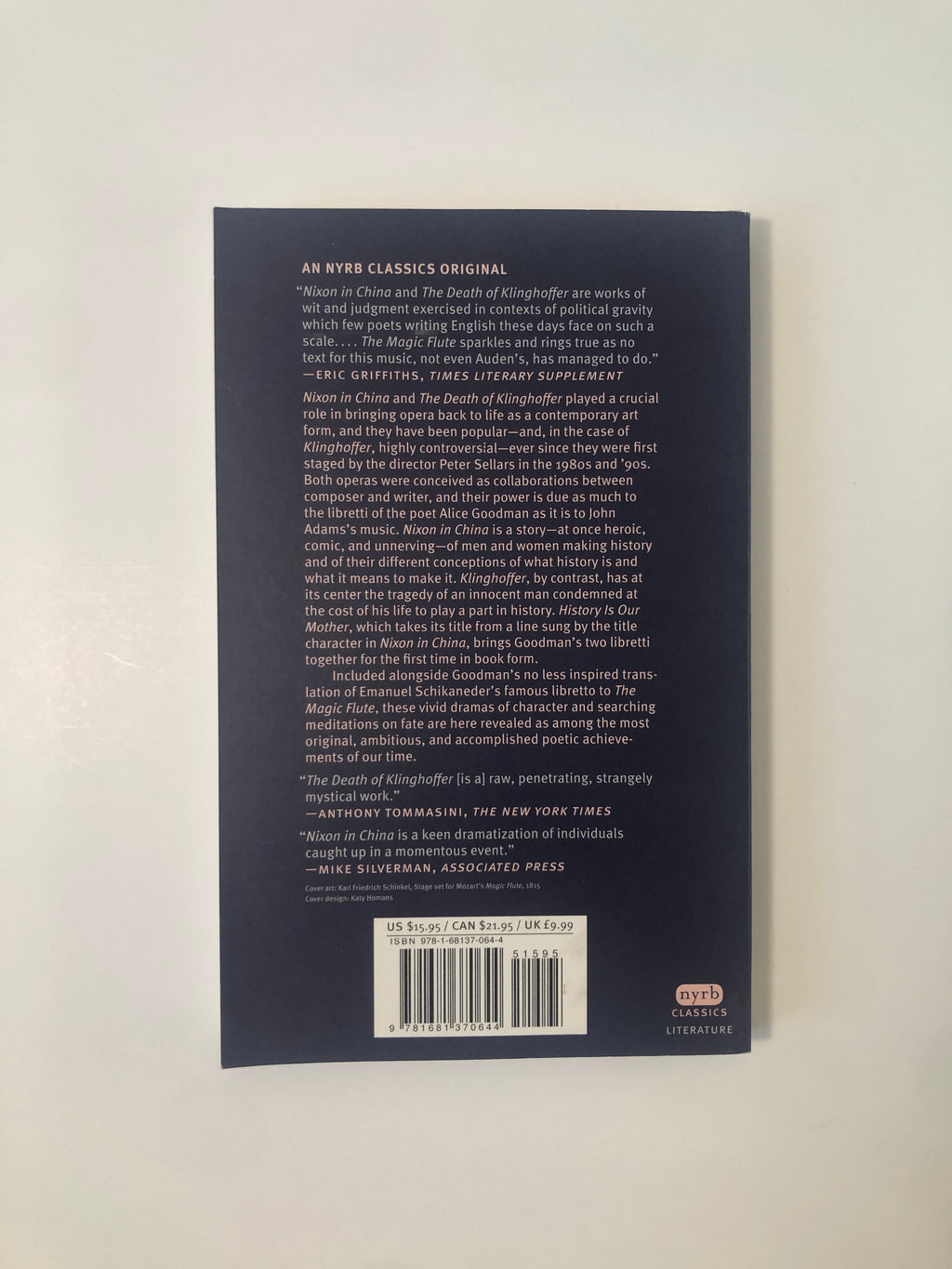 History is Our Mother: Three Libretti by Alice Goodman - NYRB Classics