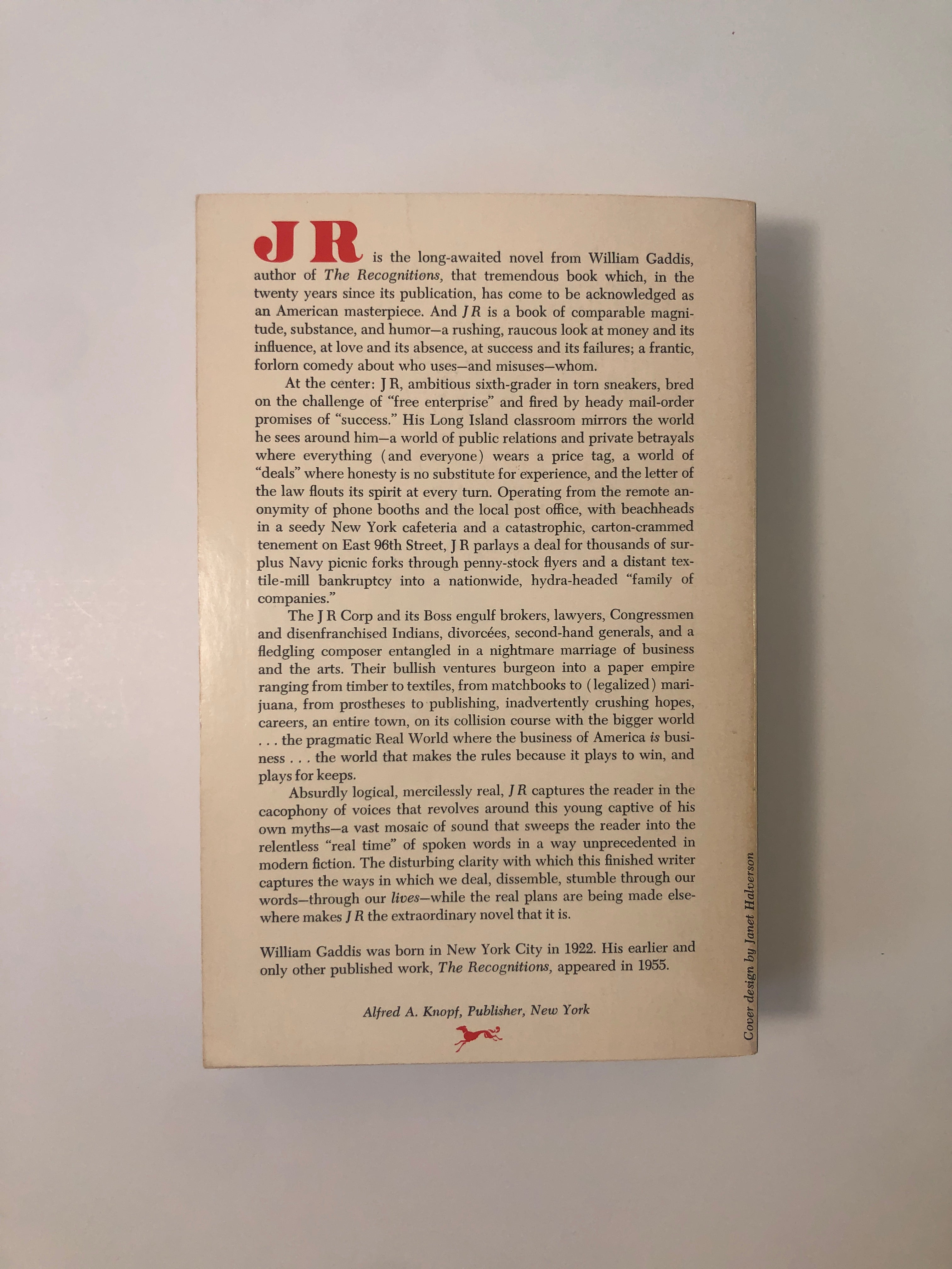 J R by William Gaddis