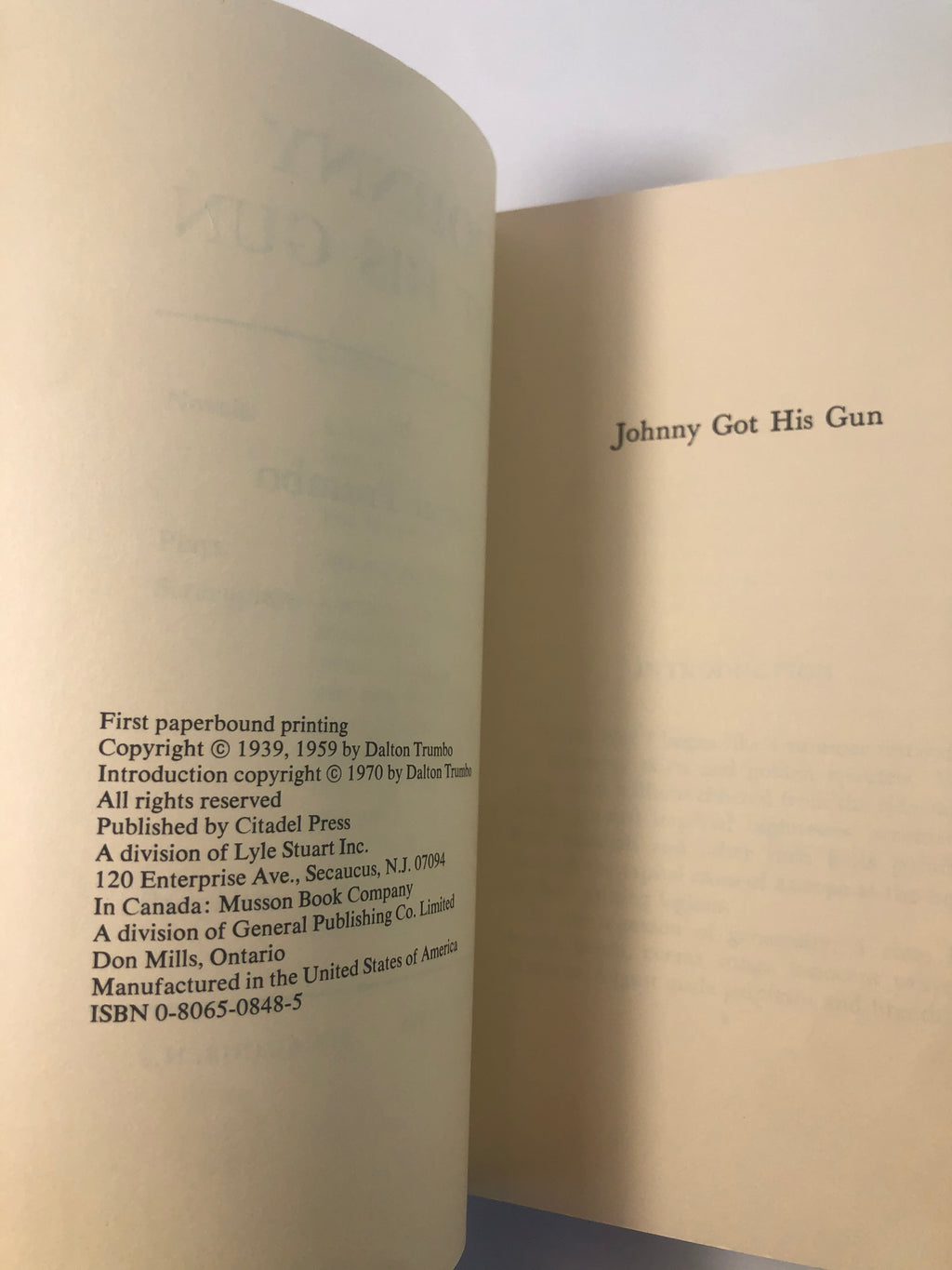 Johnny Got His Gun by Dalton Trumbo