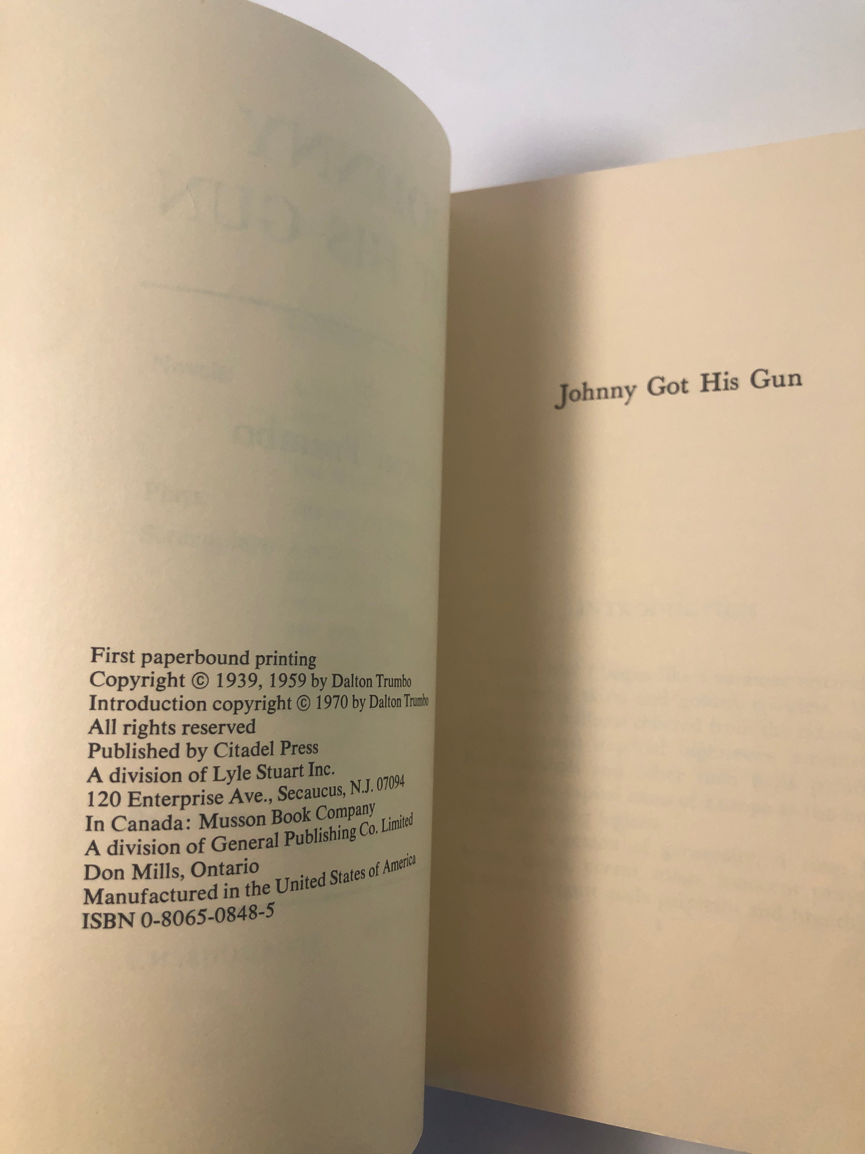 Johnny Got His Gun by Dalton Trumbo