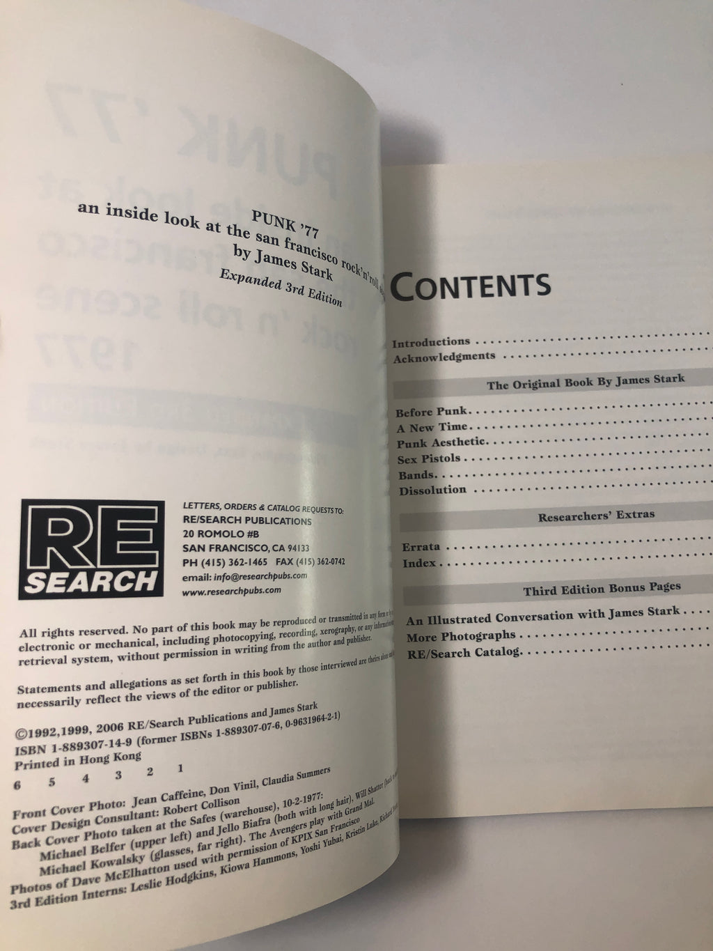 Punk '77 - An Inside Look at the San Francisco Rock 'N Roll Scene 1977 by James Stark