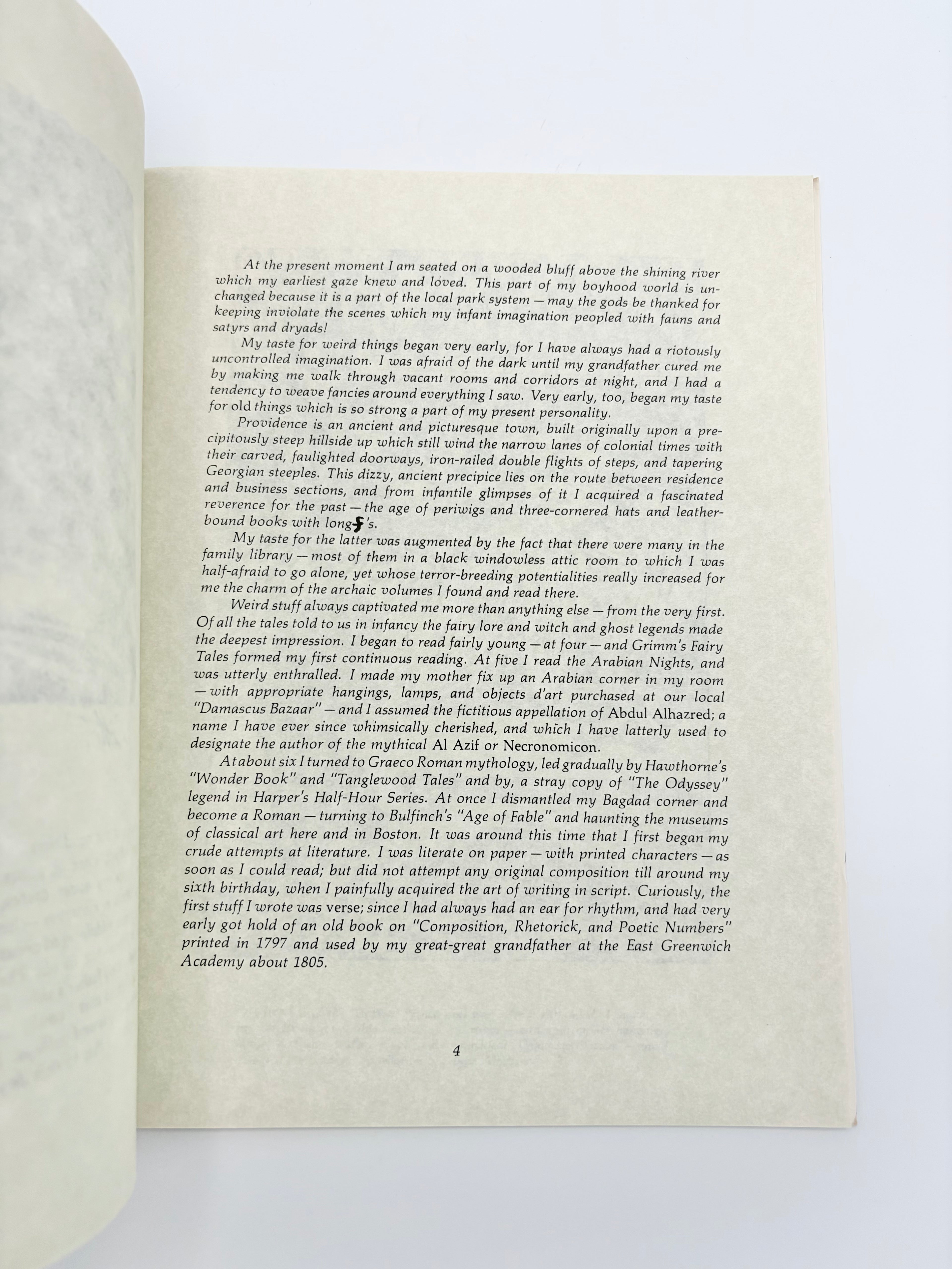 Ec'h-Pi-El Speaks: An Autobiographical Sketch by H.P. Lovecraft