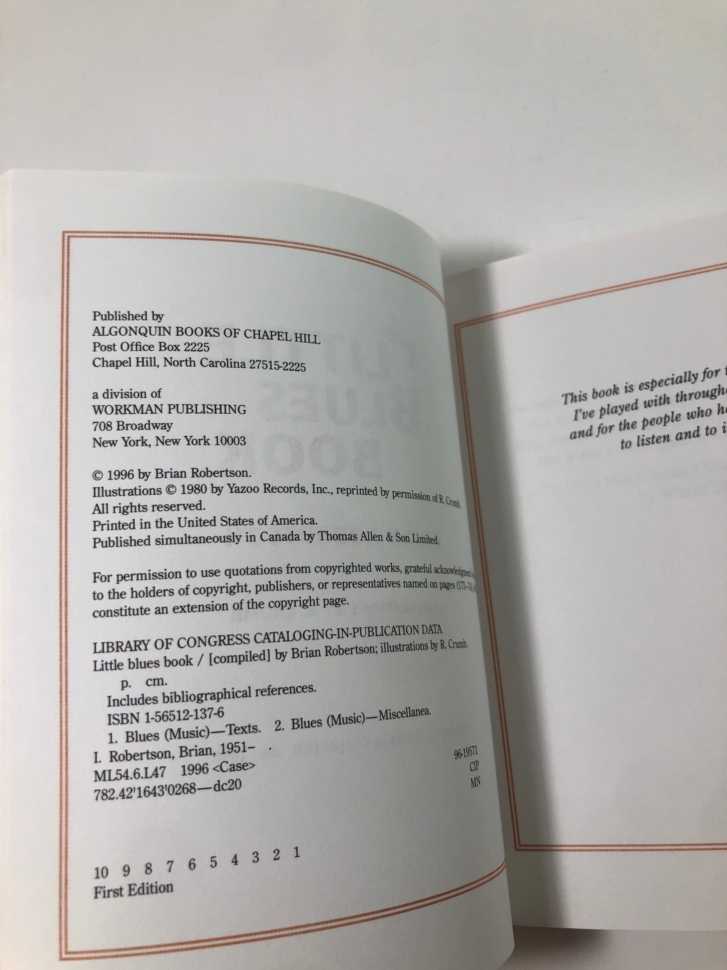 Little Blues Book by Brian Robertson with Illustrations by R. Crumb