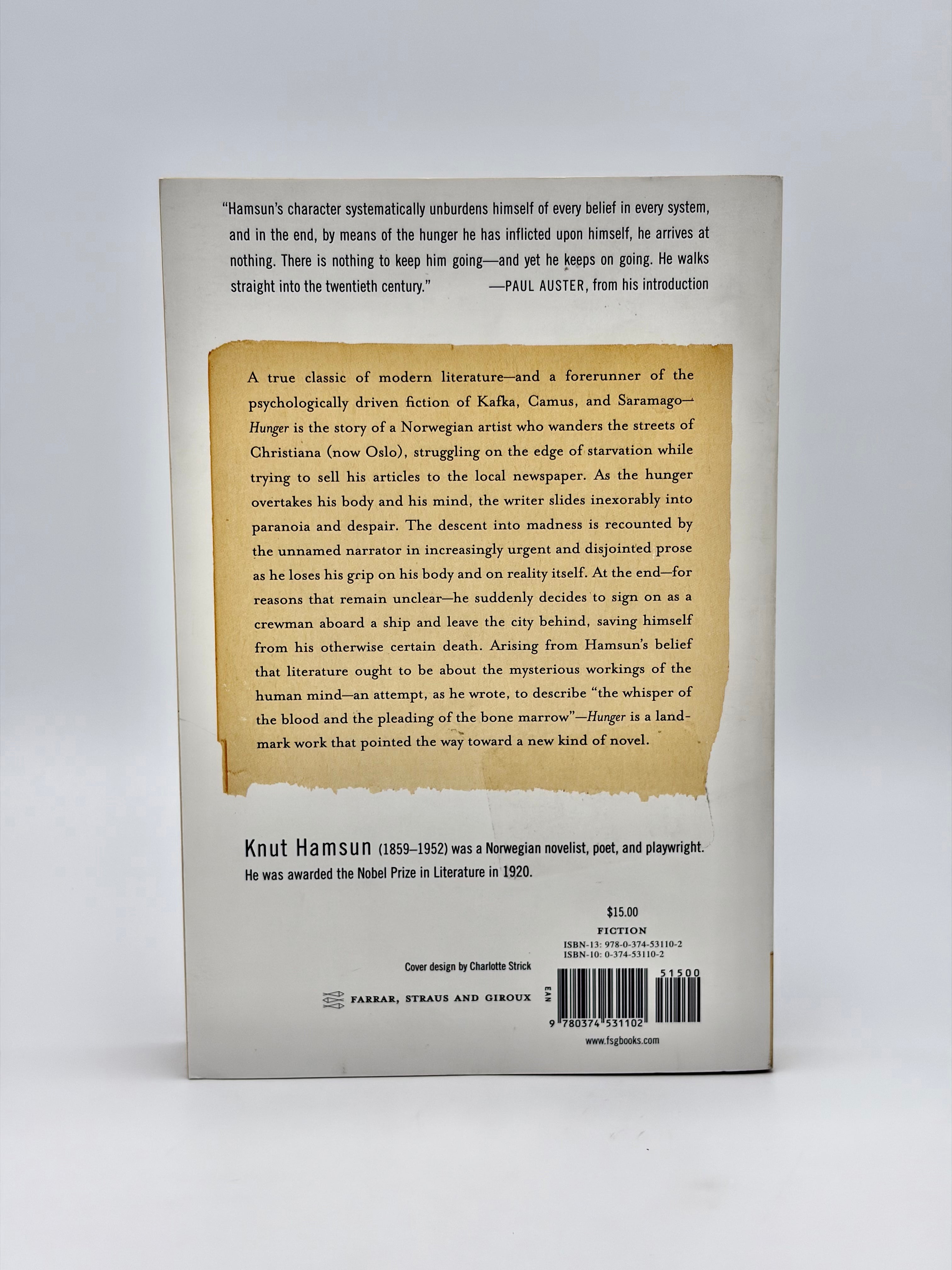 Hunger by Knut Hamsun