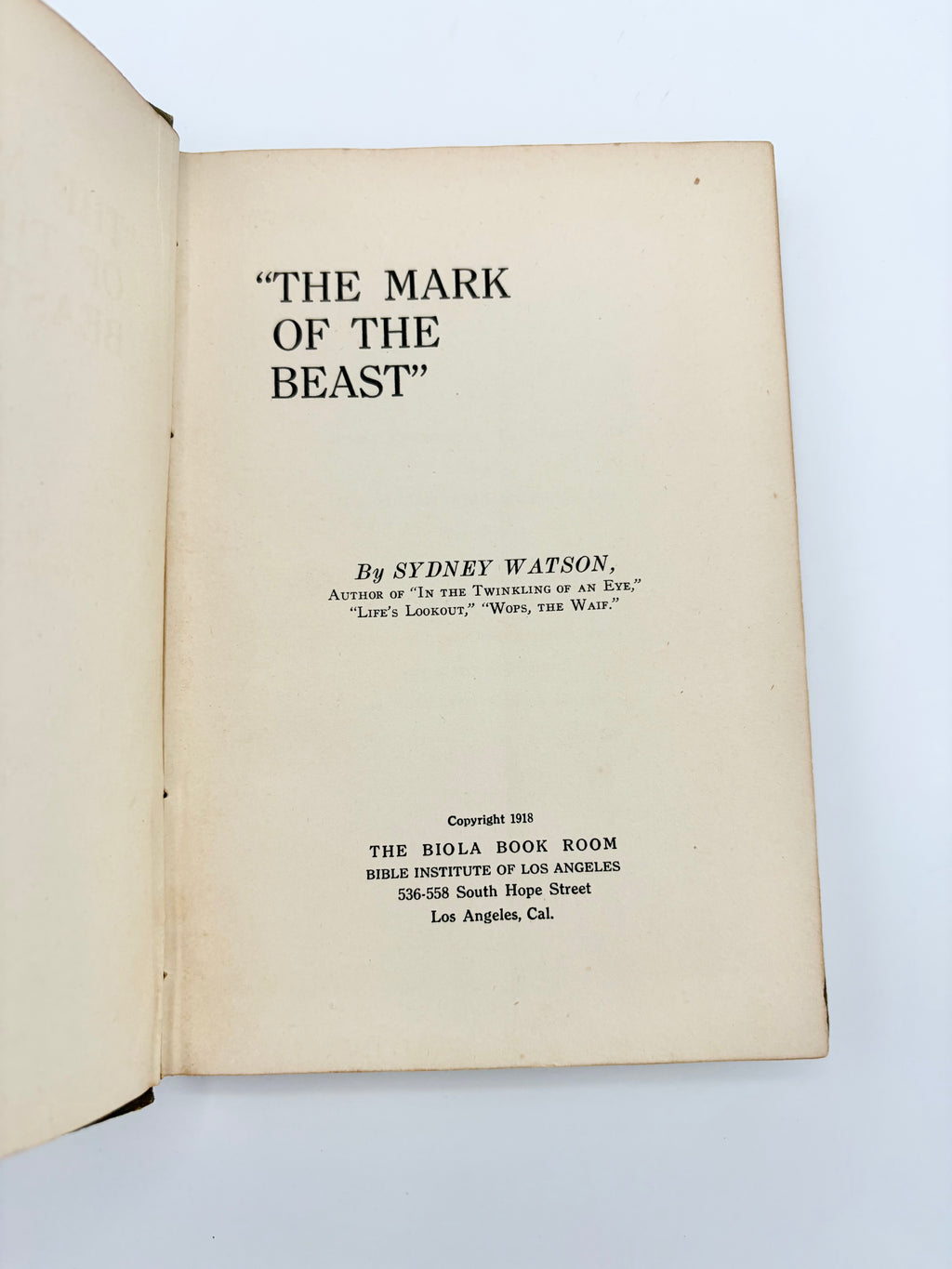 The Mark of the Beast by Sydney Watson