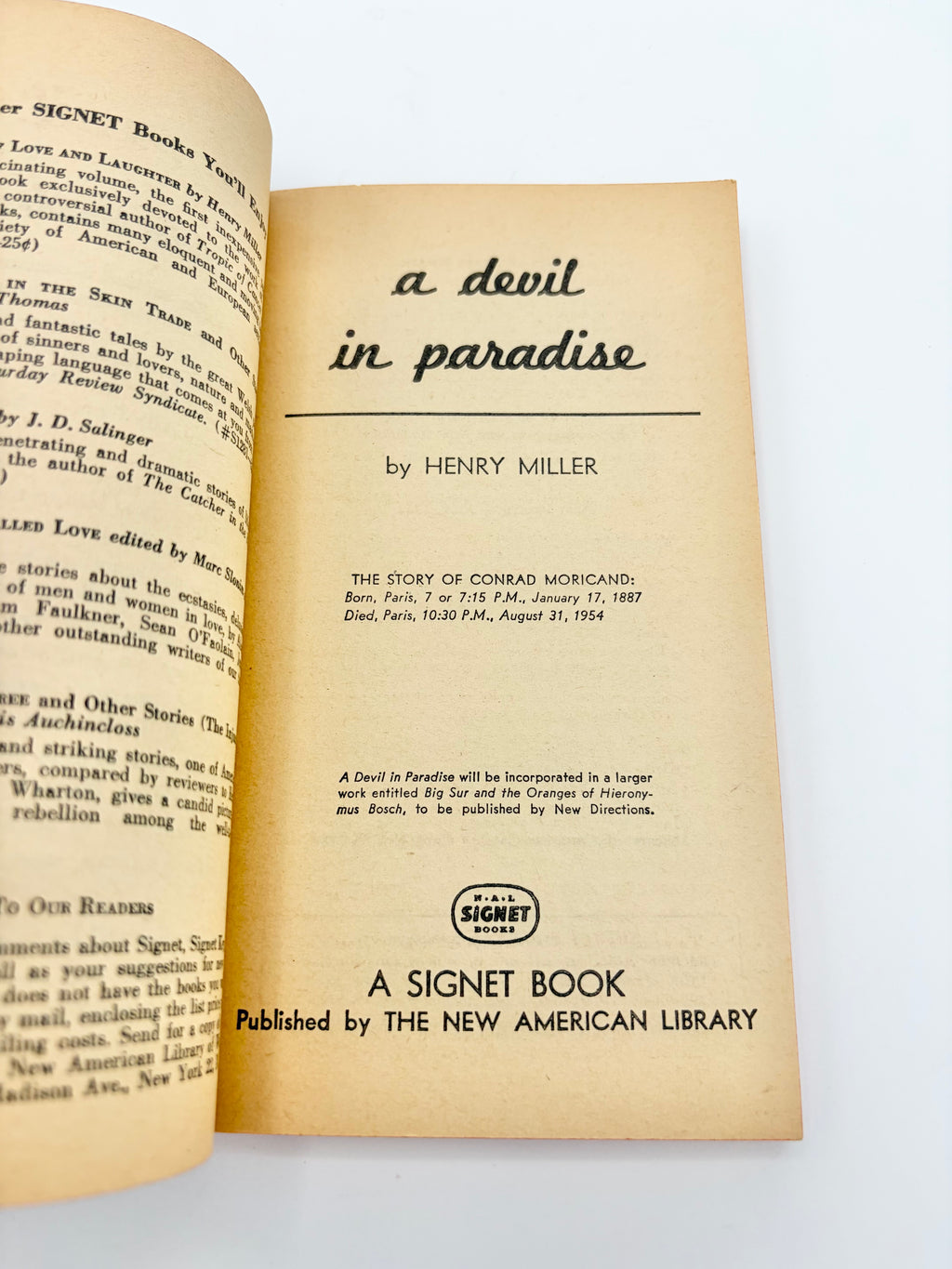 A Devil in Paradise by Henry Miller
