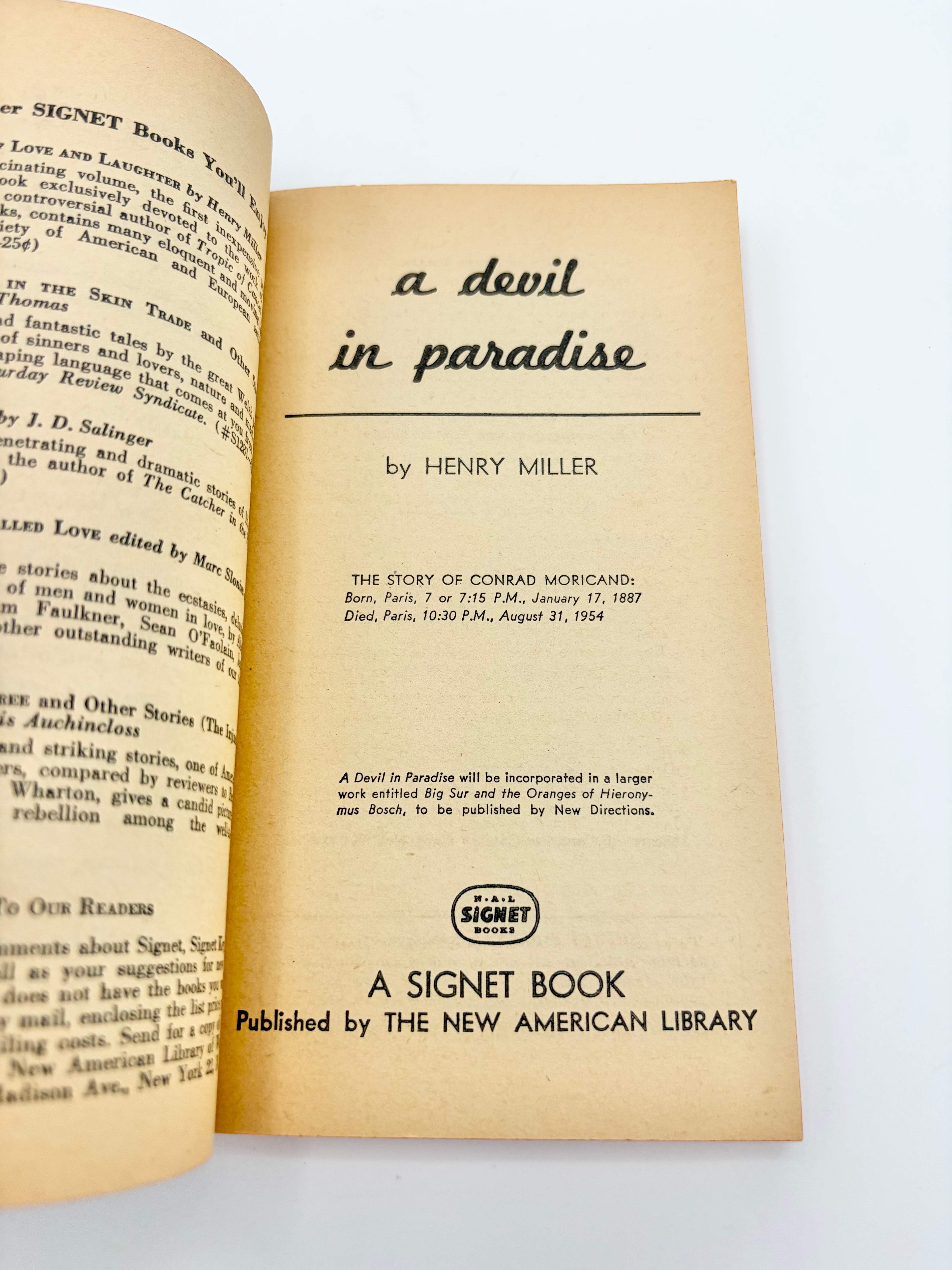 A Devil in Paradise by Henry Miller
