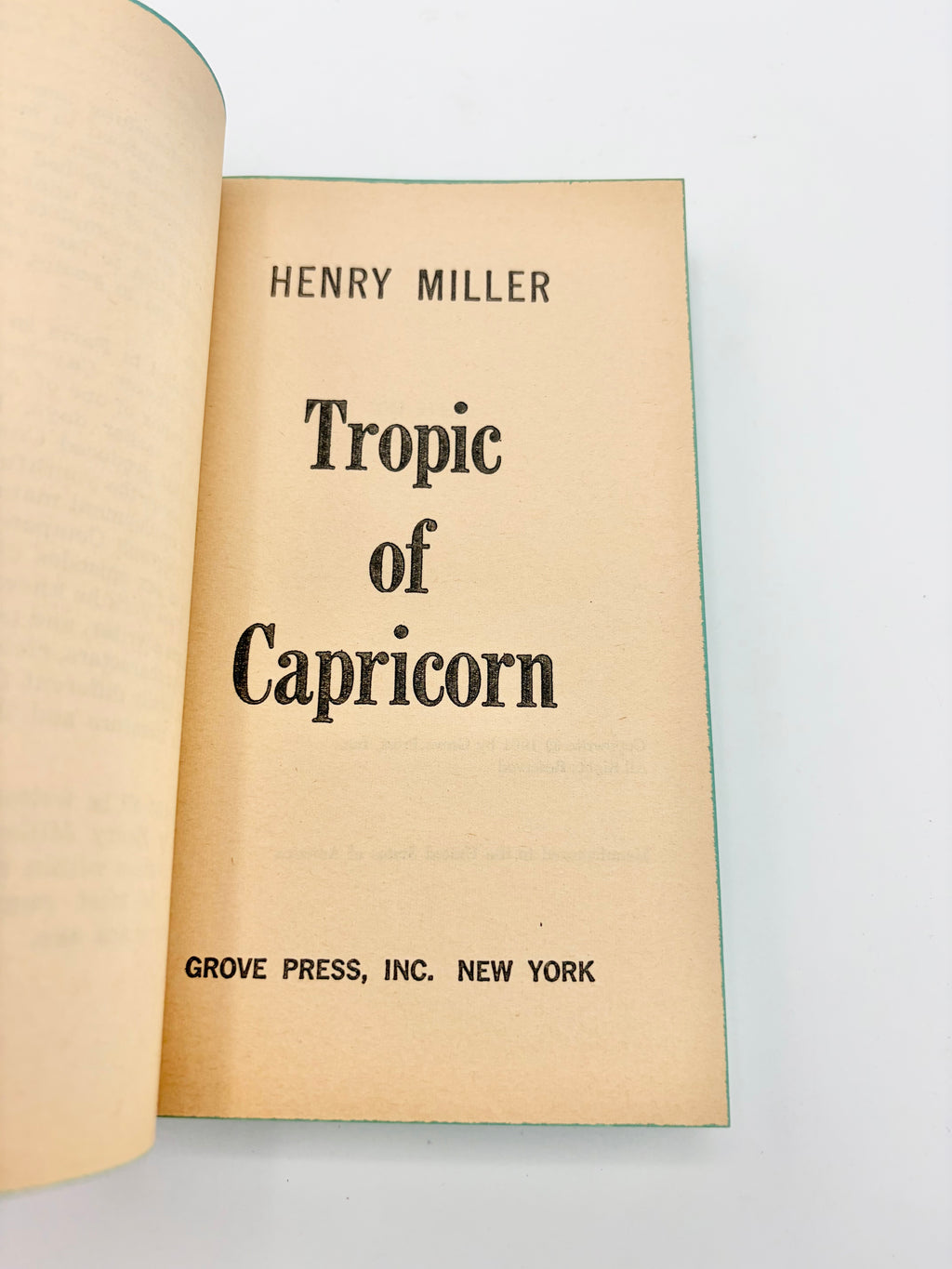 Tropic of Capricorn by Henry Miller