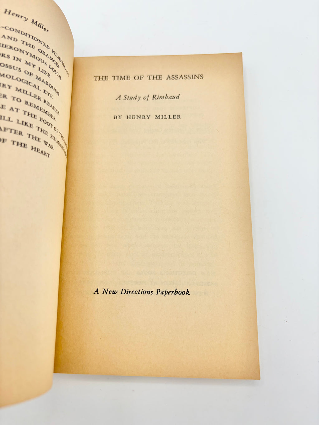 The Time of the Assassins - a Study of Rimbaud by Henry Miller