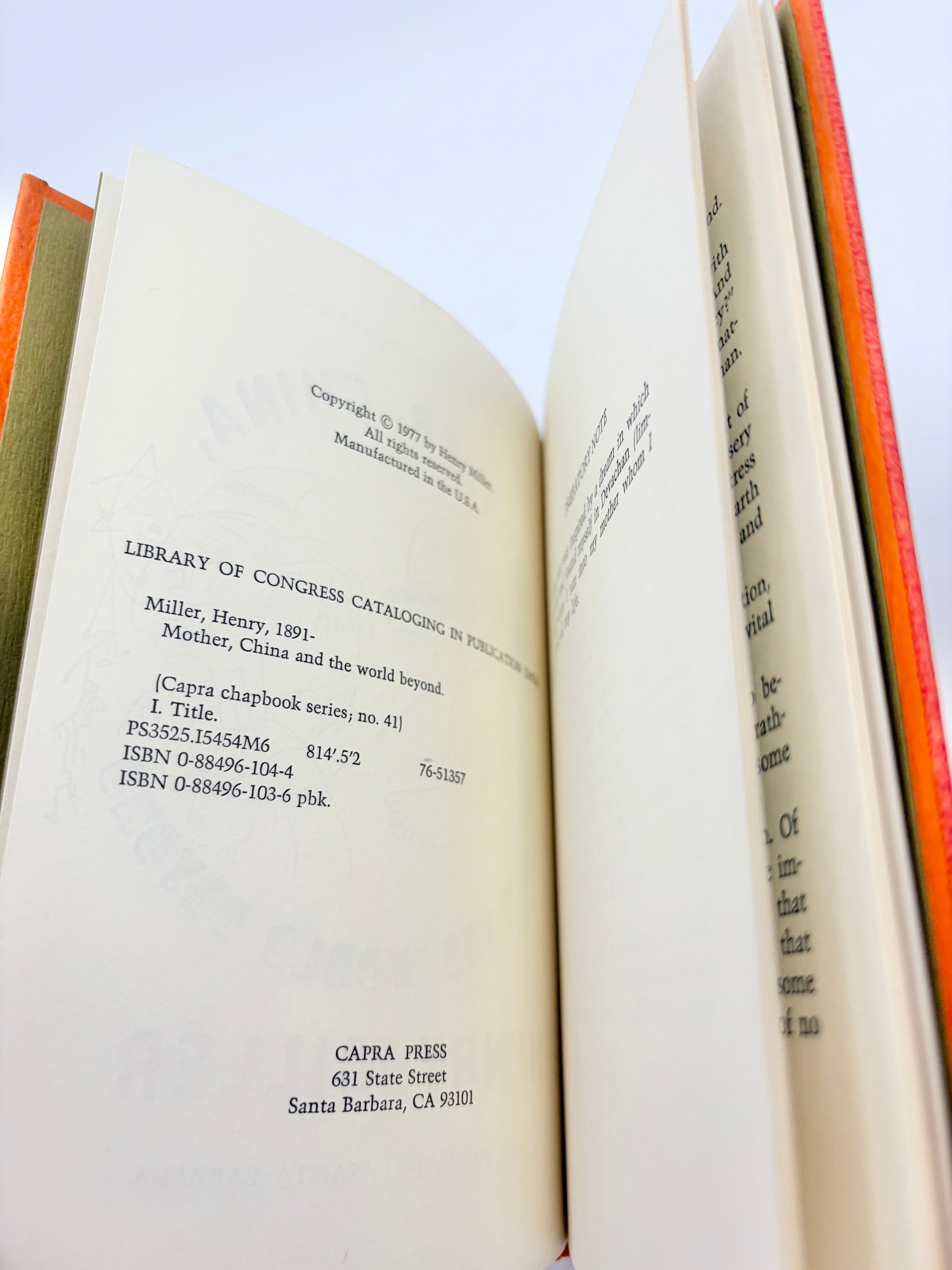 Mother, China, and the World Beyond by Henry Miller (Signed)