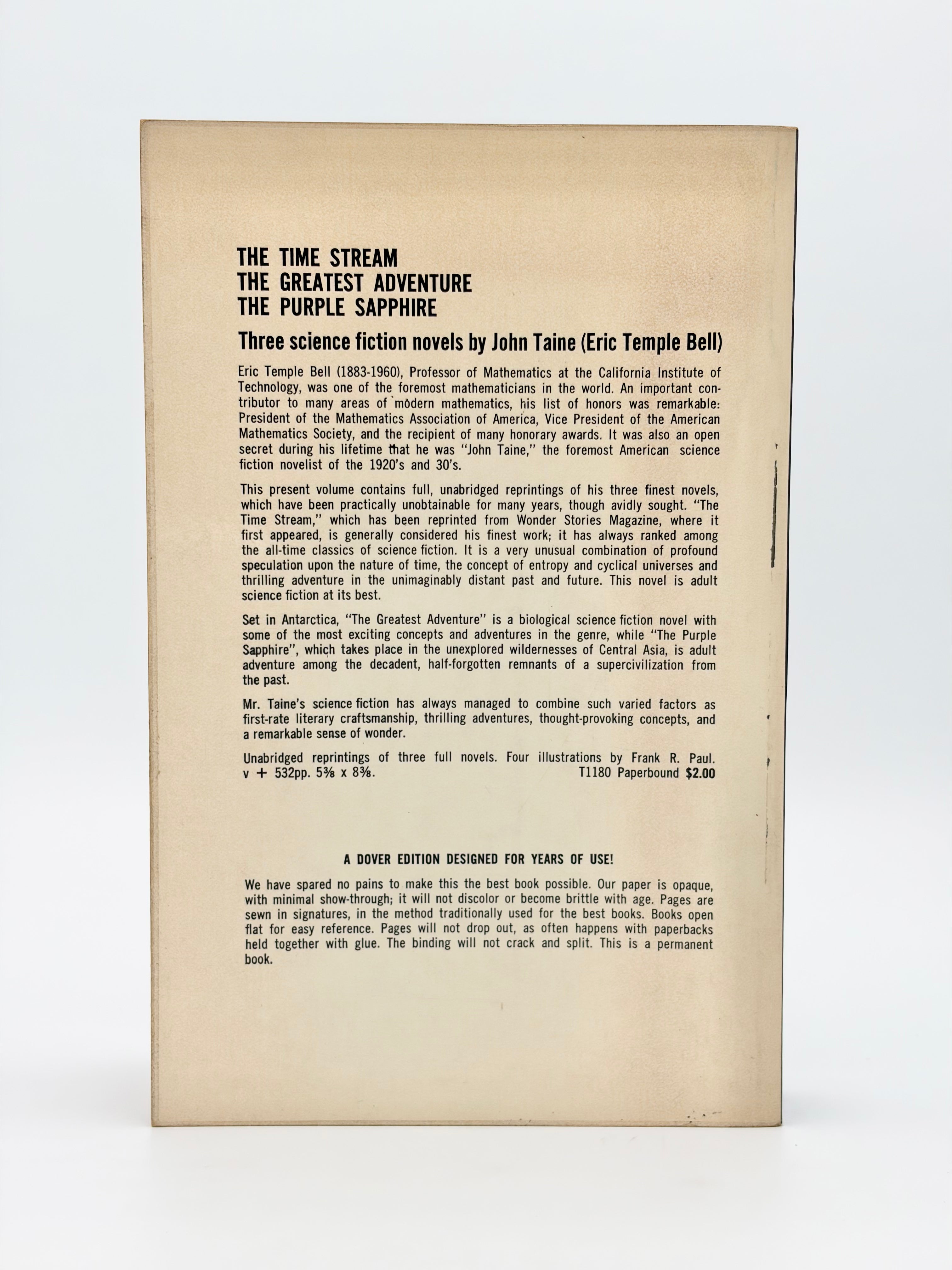 Three Science Fiction Novels by John Taine (Eric Temple Bell) - The Time Stream, The Greatest Adventure, and The Purple Sapphire