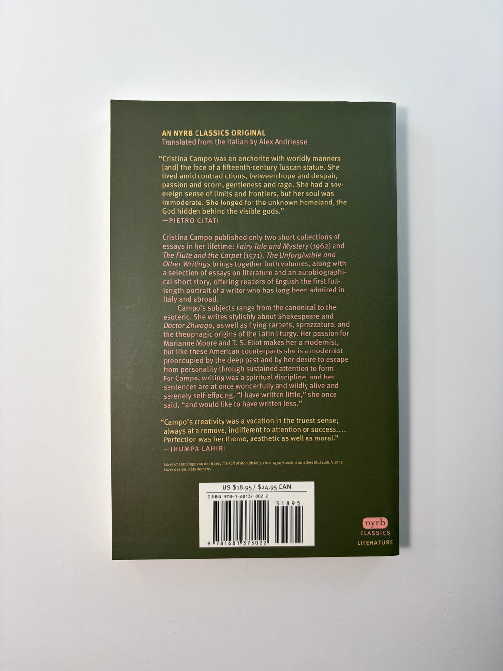 The Unforgivable and Other Writings by Cristina Campo - NYRB Classics