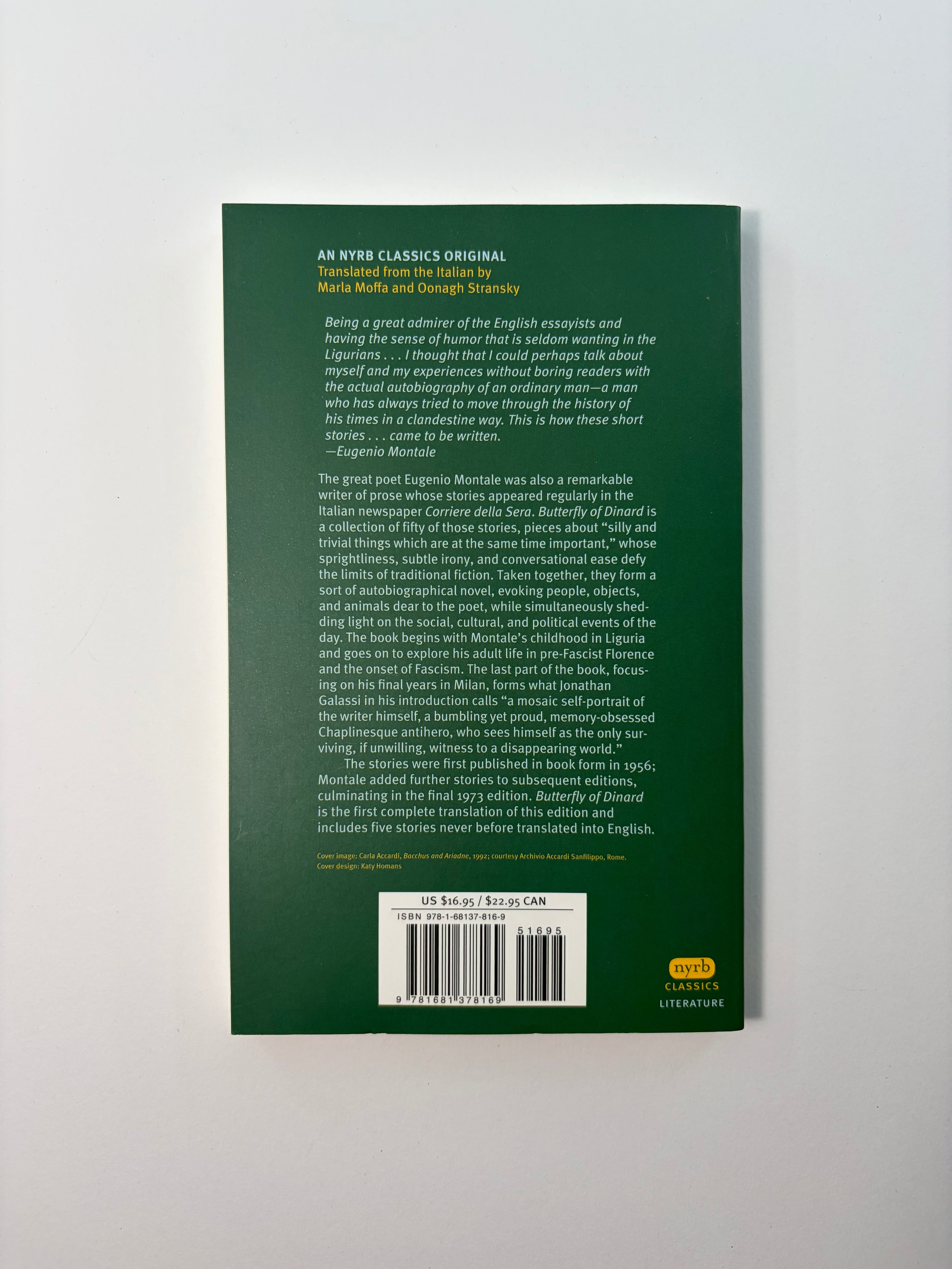 Butterfly of Dinard by Eugenio Montale - NYRB Classics