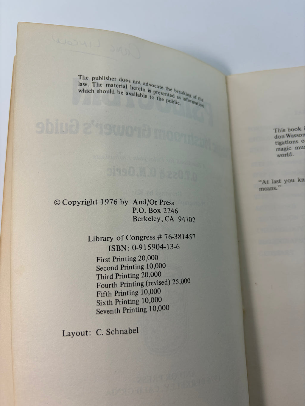 Psilocybin - Magic Mushroom Grower's Guide by O.T. Oss and O.N. Oeric