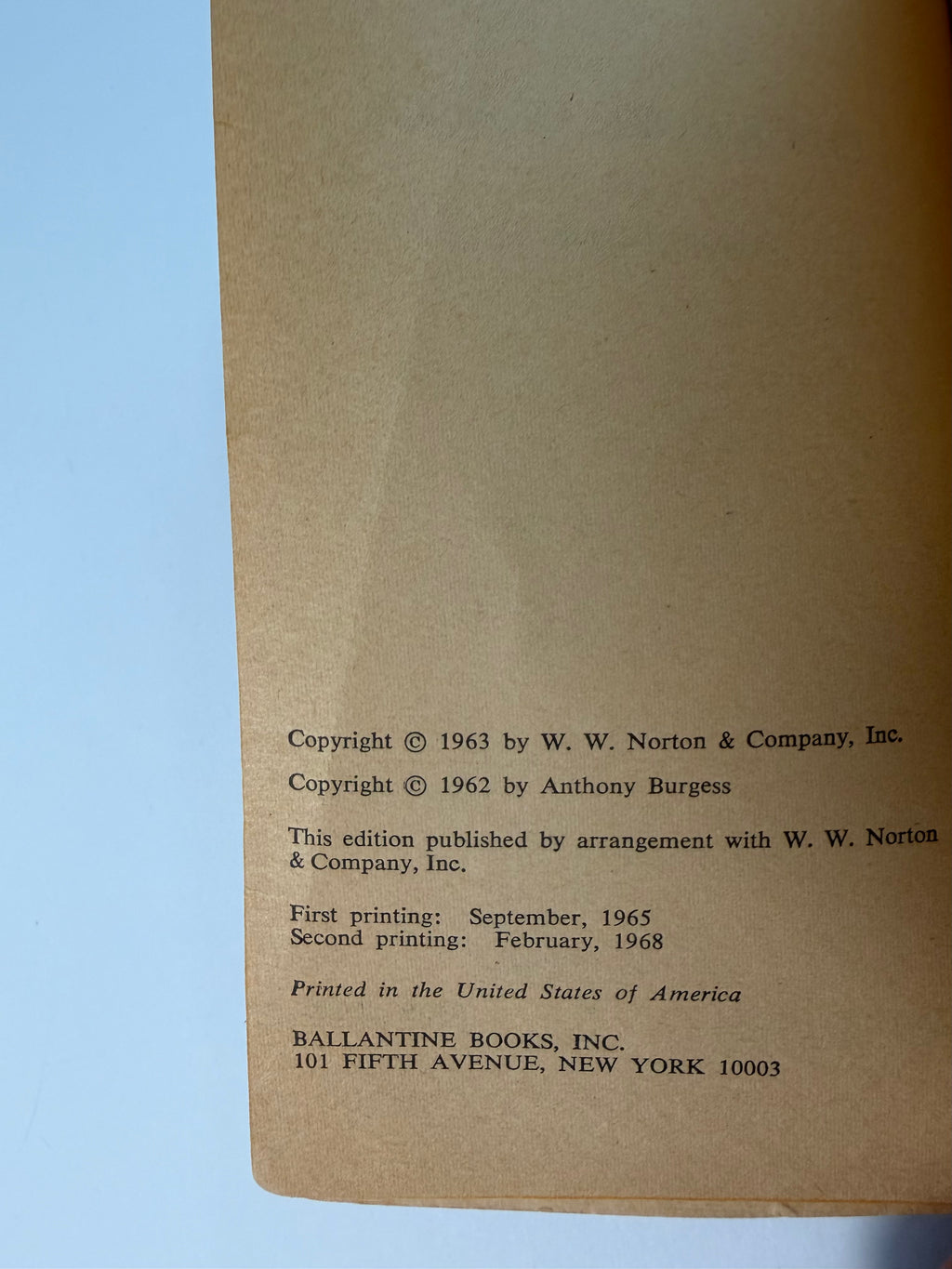 A Clockwork Orange by Anthony Burgess