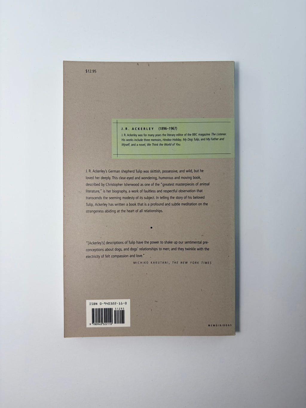 My Dog Tulip by J.R. Ackerley - NYRB Classics